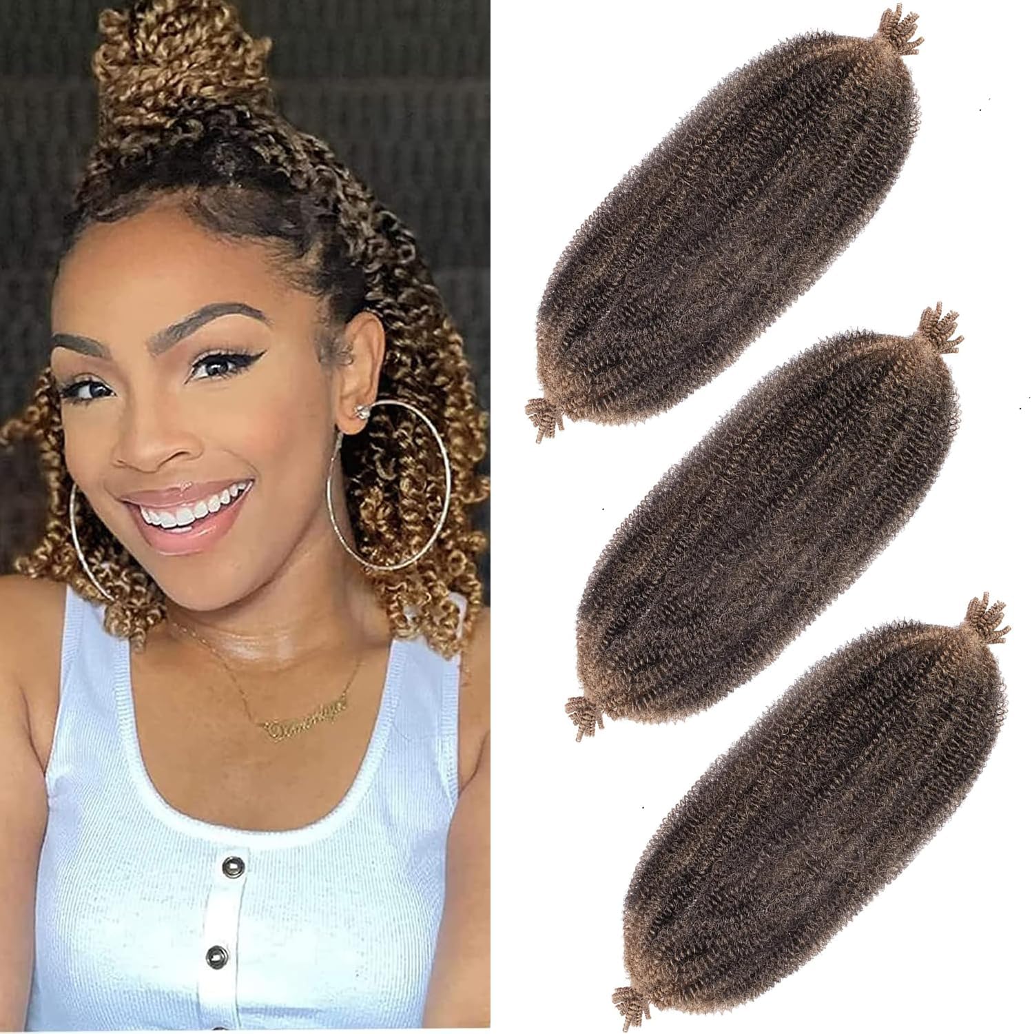 Xtrend - extensions cheveux afro souples 30,5cm - pré-séparées, vanille, T27#, rouge cuivré