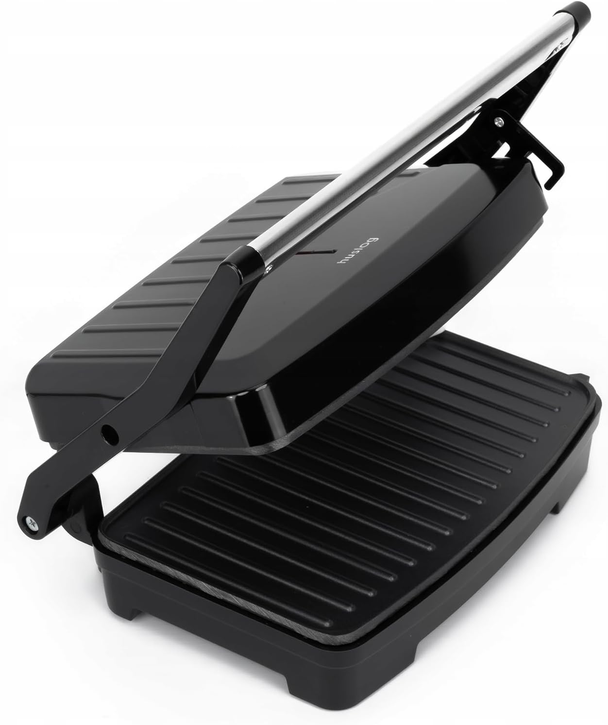 Grill panini - format compact 28x22,5x8,8cm - 1000W, inox, antiadhésif