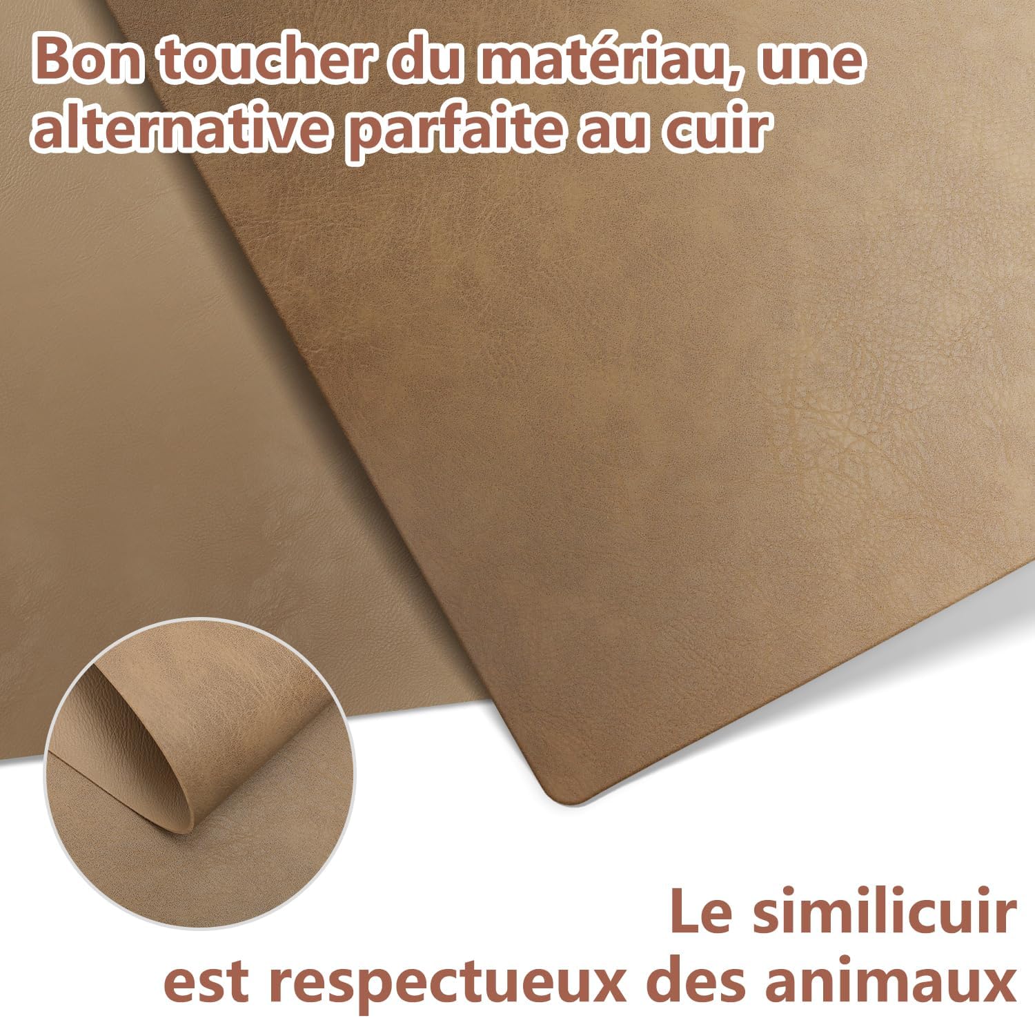 Set de table - cuir PU double face - 43x30cm - lot de 4, lavables, antidérapants, décoratifs