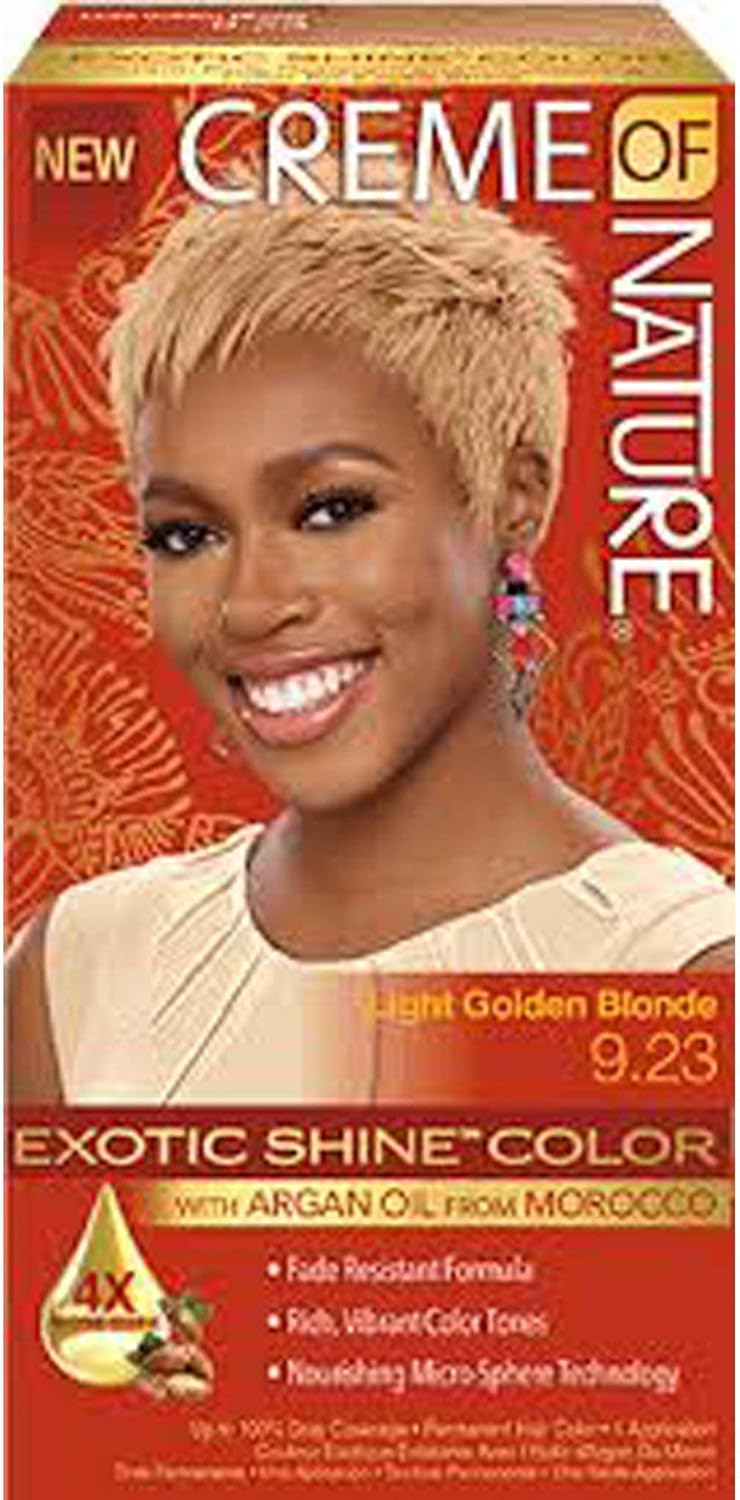 Creme of Nature - Argan Oil coloration longue tenue, couvre 100% cheveux blancs, blond clair doré