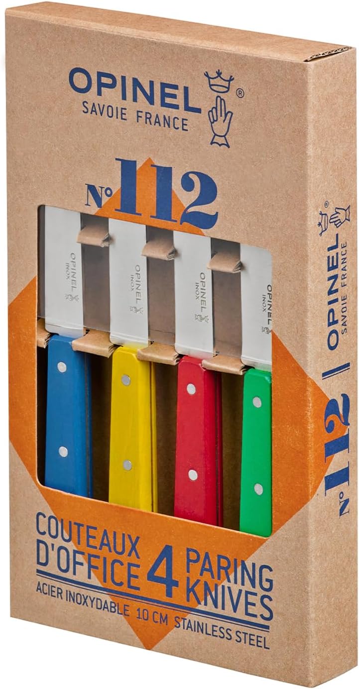 Opinel - Coffret 4 couteaux d’office N°112 - lame inox 10 cm - fabrication française
