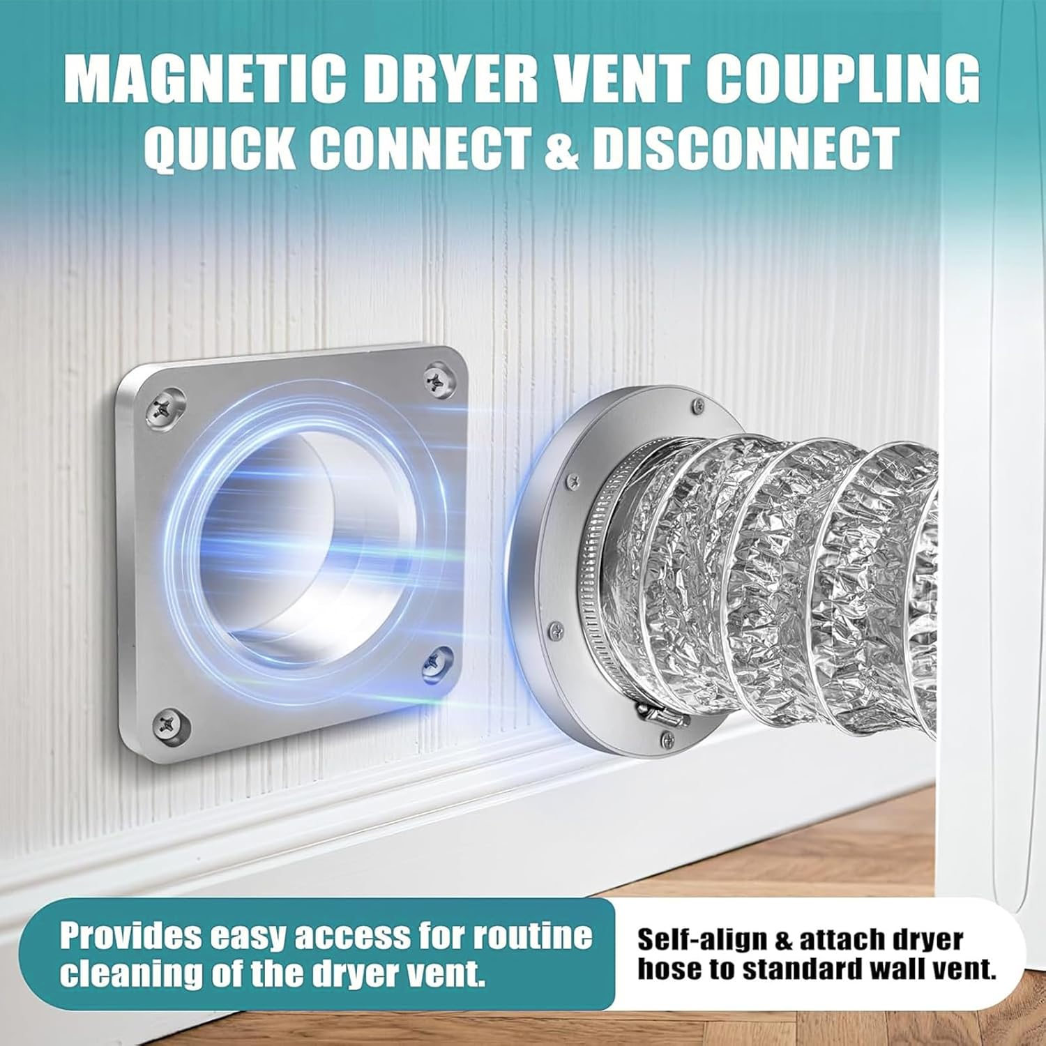 Fafeicy - Kit conduit sécheuse magnétique, 4 pouces, tuyau alu 10 cm