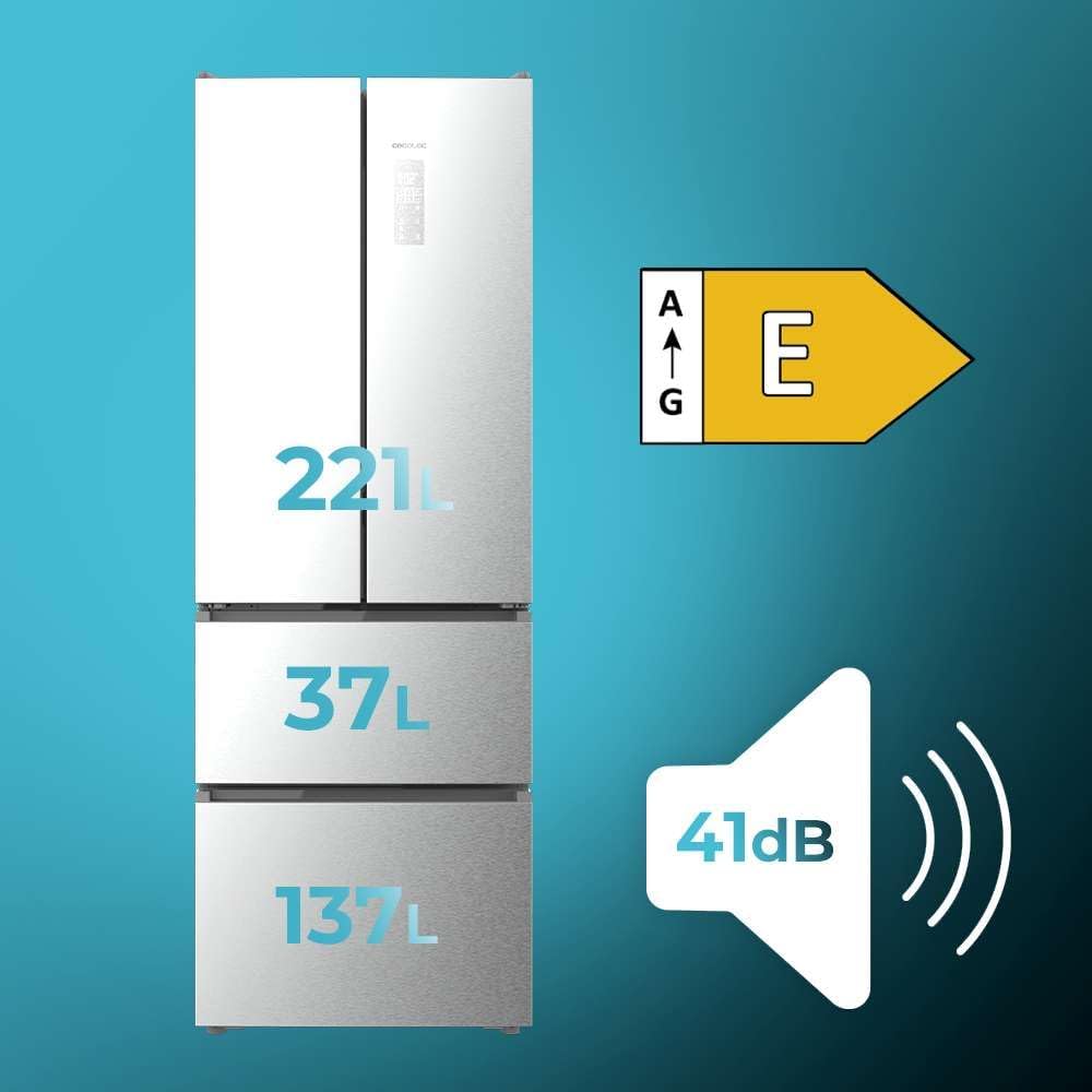Cecotec - Bolero CoolMarket Combi F2D - 201x59,5cm - 395L, No Frost, Maxi Efficacité, F2D395