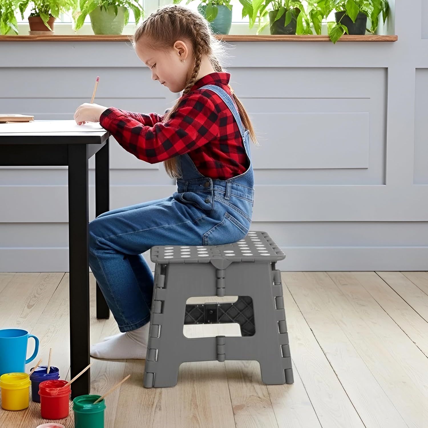 Utopia Home - tabouret pliant 23 cm - antidérapant, portable, 136 kg