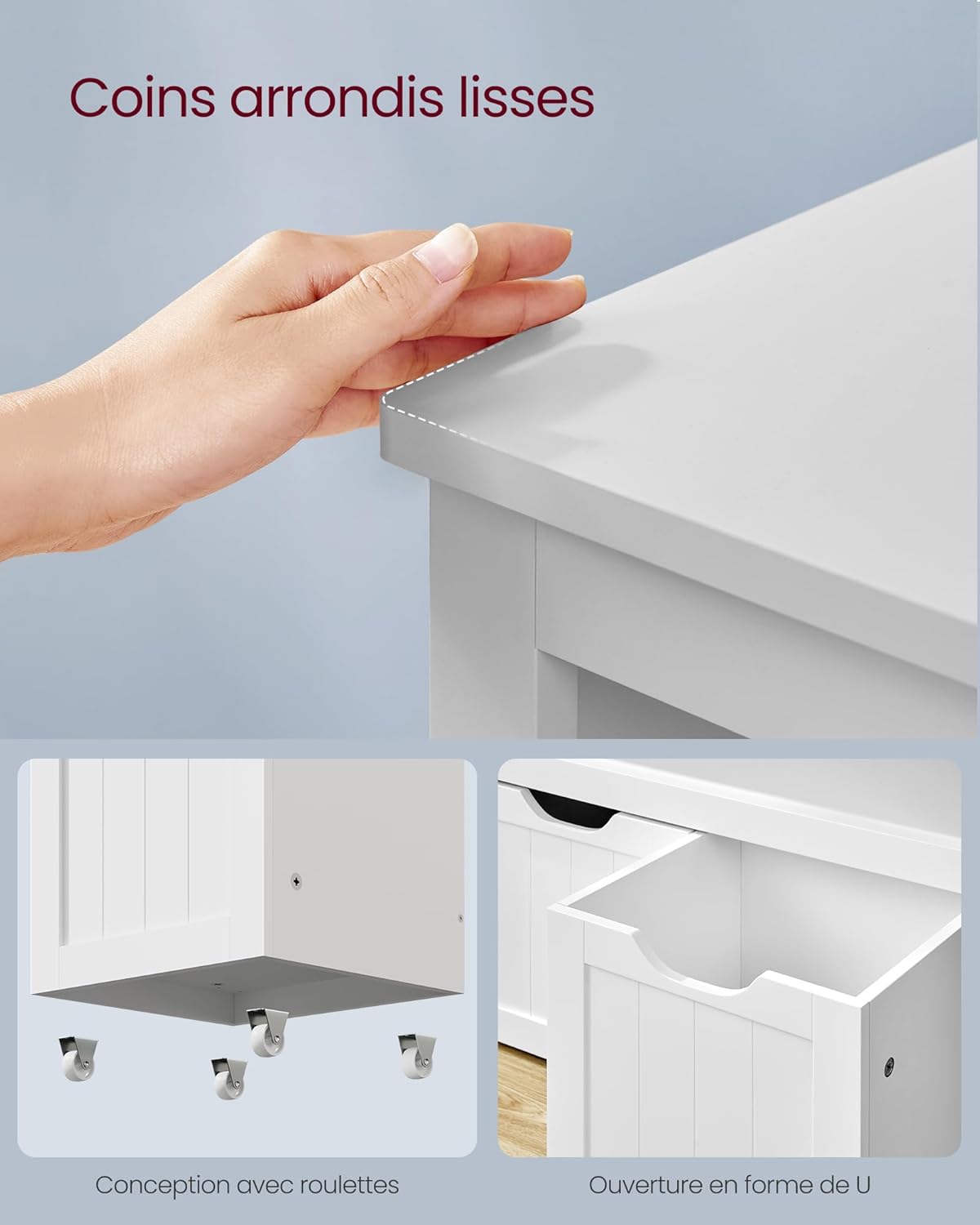 VASAGLE - meuble rangement enfants Nuage - 29,7x72,2x60cm - 2 tiroirs roulants - LHS280WB01