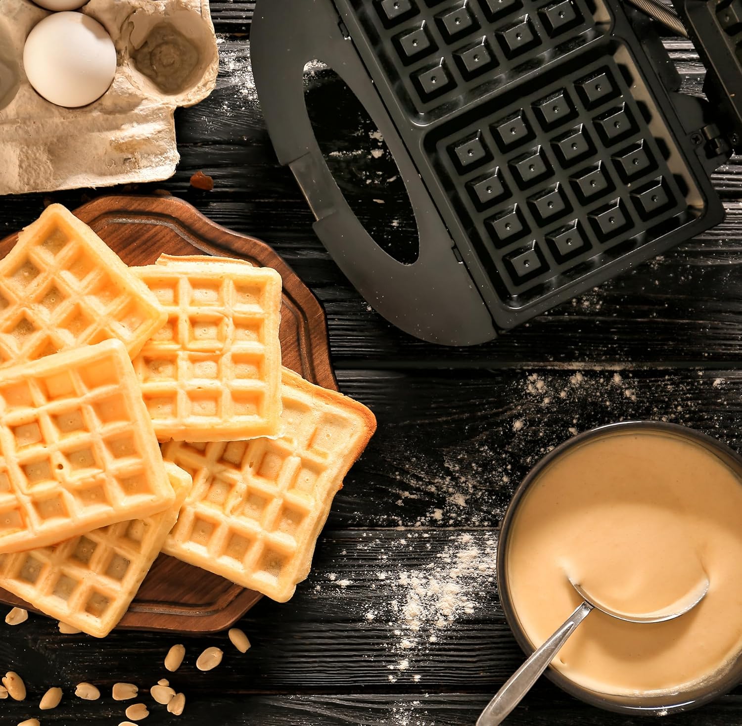 LITTLE BALANCE - Happy Gaufres - plaques antiadhésives, sans PFAS, 750W, poignée froide, 8820