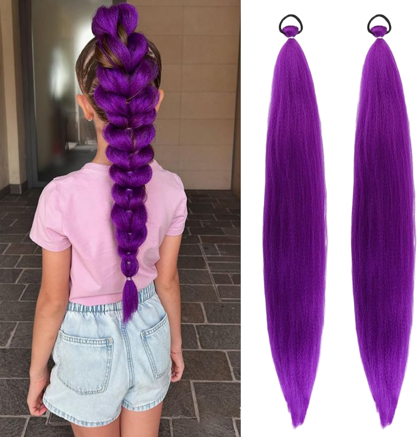 Extension cheveux - tresses violettes 26
