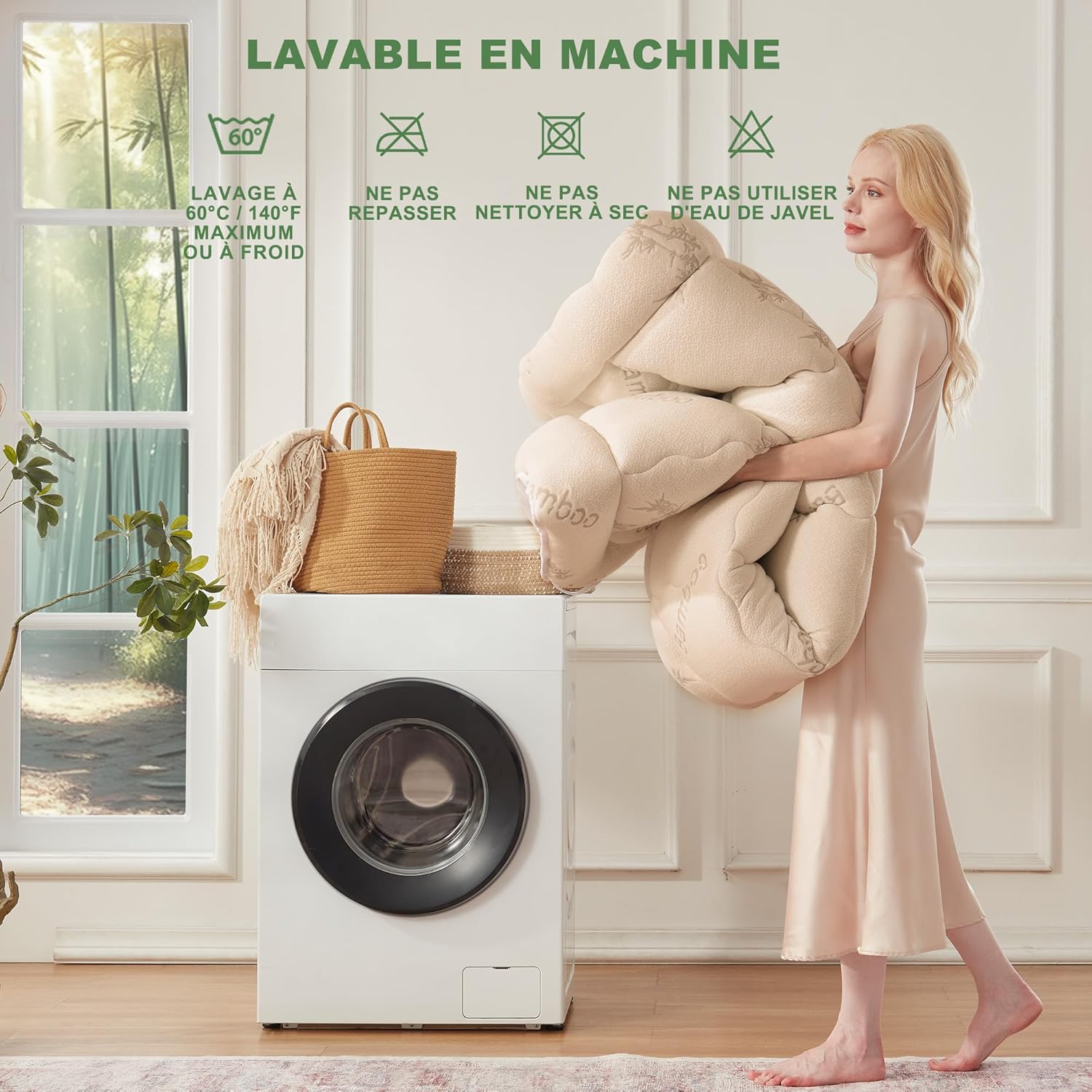 BEDLORE - Surmatelas (série non précisée) - 180x200 cm - Viscose bambou, matelassé, bonnet 40cm, Oeko-Tex