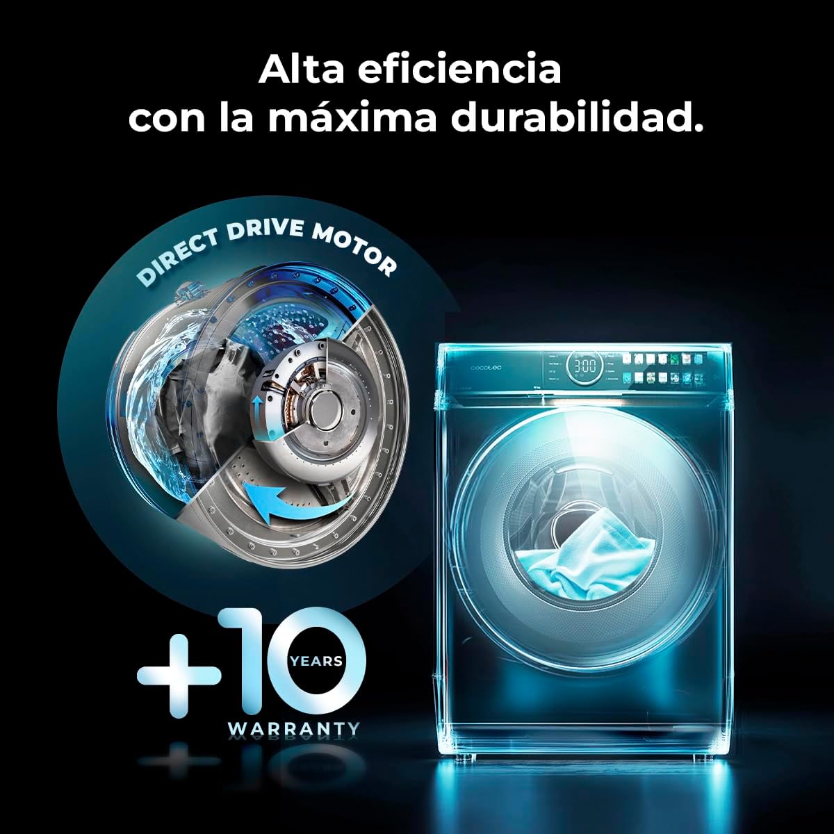 Cecotec - lave-linge - capacité 8 kg, 1400 tr/min, classe A