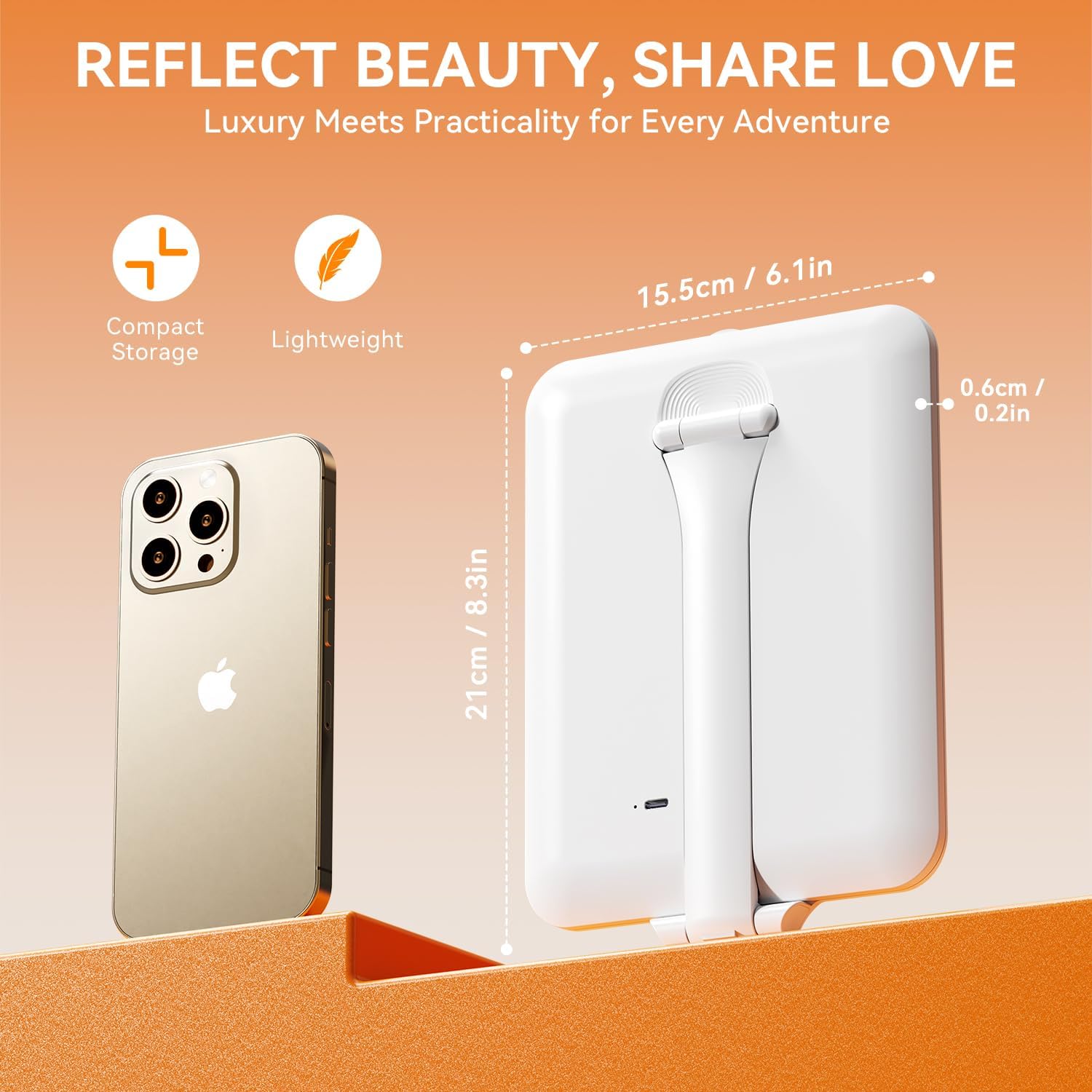 Auxmir - miroir maquillage LED, 72 LED, USB, 3 couleurs, tactile, blanc