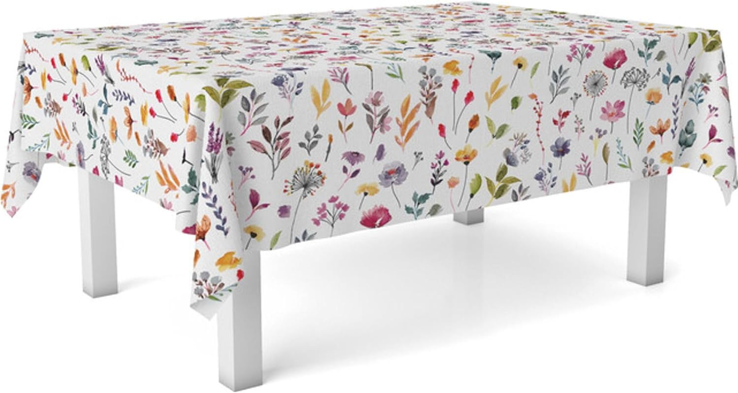 Nappe en toile cirée - Garden Fleurs - 240x140 cm - anti-taches, imperméable, facile d'entretien