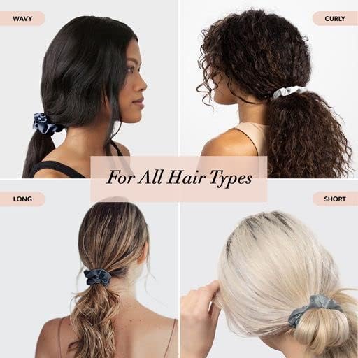 Kitsch - lot de 5 chouchous métalliques - gris/noir/gris - accessoires cheveux élégants