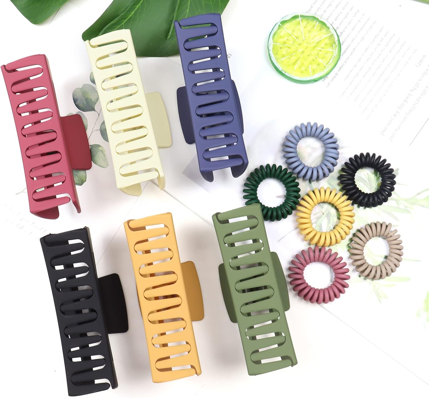 Kavya - lot 6 pinces cheveux - 10,5cm - antidérapantes, épaisses, adulte Hair Claw Clip-C