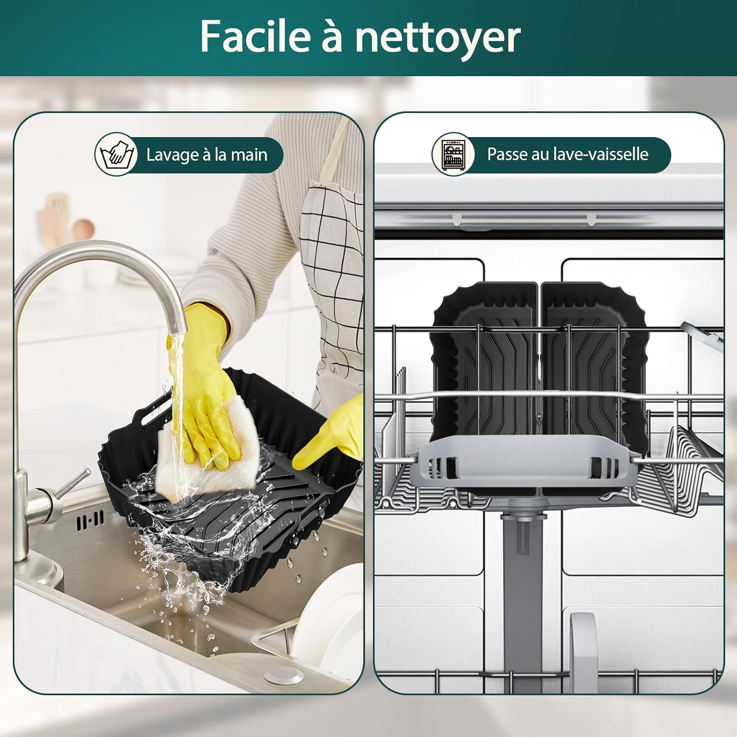 Moule silicone air fryer - série 2000 - 6.2L - lot de 3 réutilisables - NA230