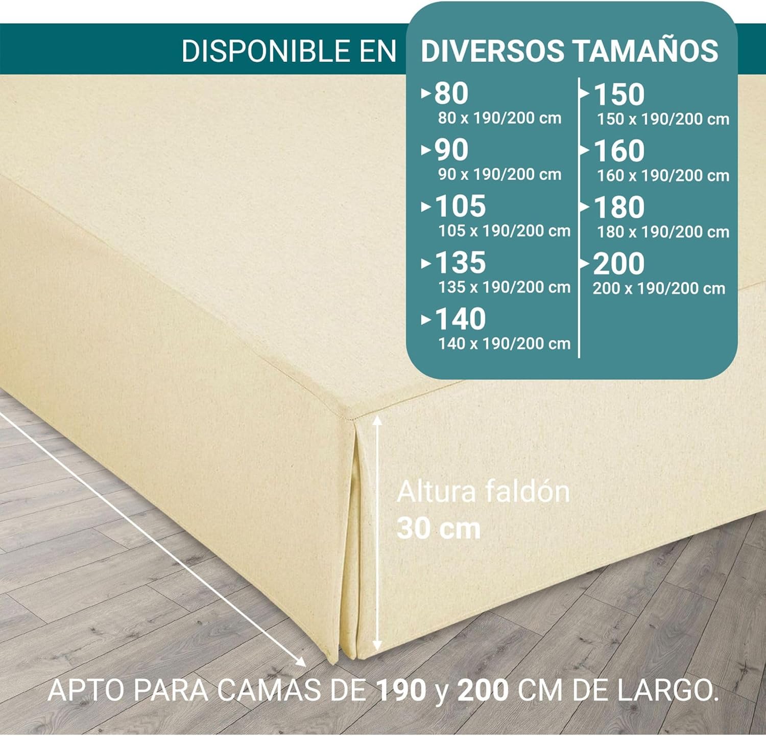 Canapé Drap-housse - 200x190/200 cm - beige, antidérapant, respirant
