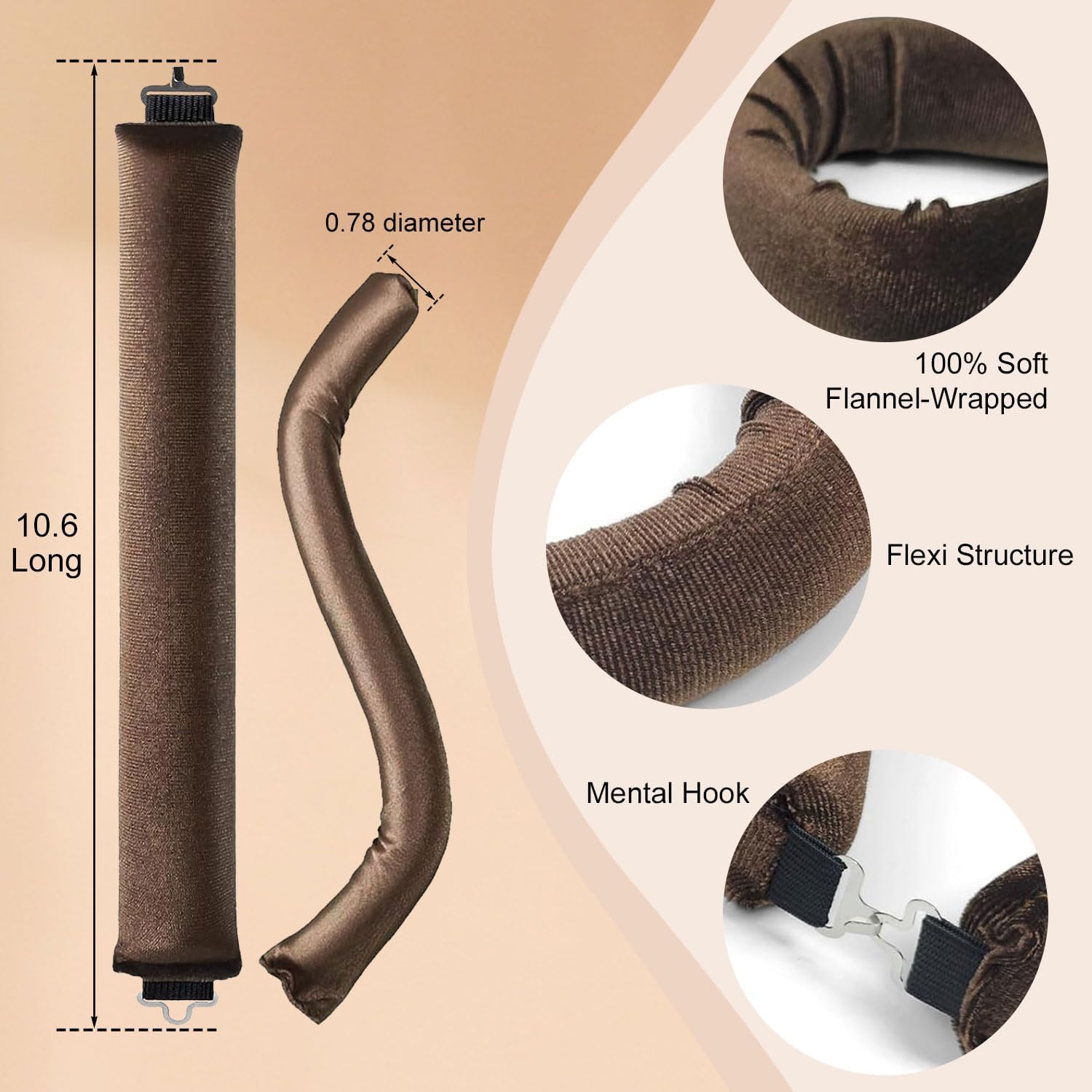 Boucle cheveux sans chaleur - lot de 4 - tous types, overnight, boudins