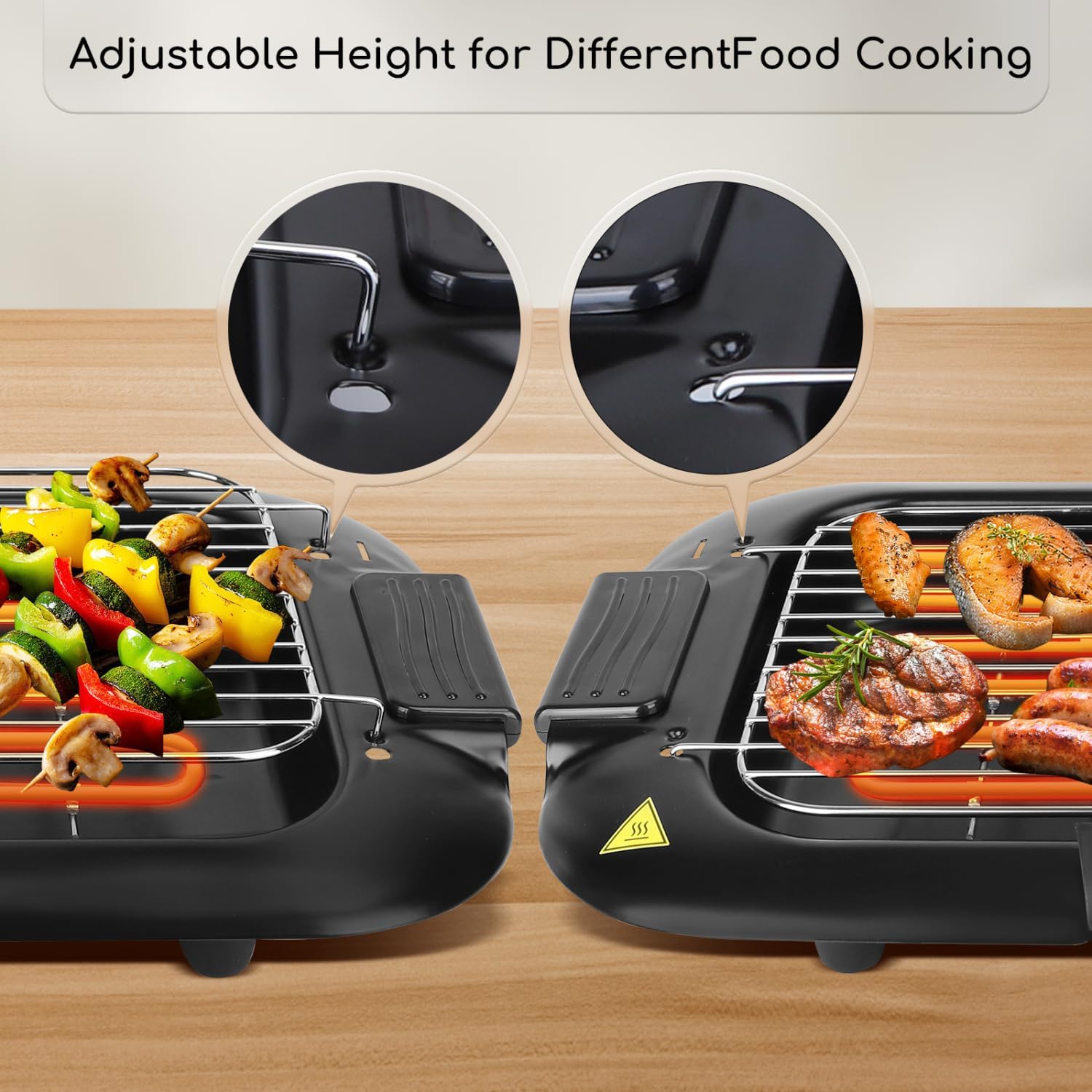 Aigostar - Tasty - 2000W - gril électrique compact sans fumée, démontable