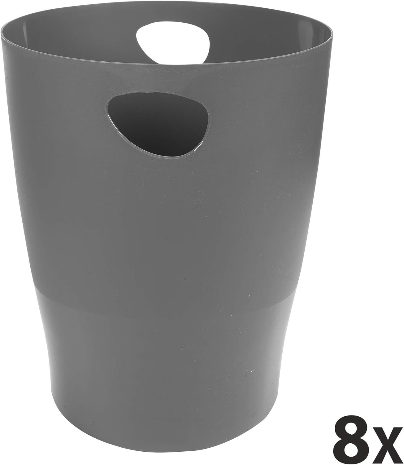 Exacompta - corbeilles à papier ECOBIN 15L - poignées, gris, 26,3x26,3x33,5 cm - 45307D