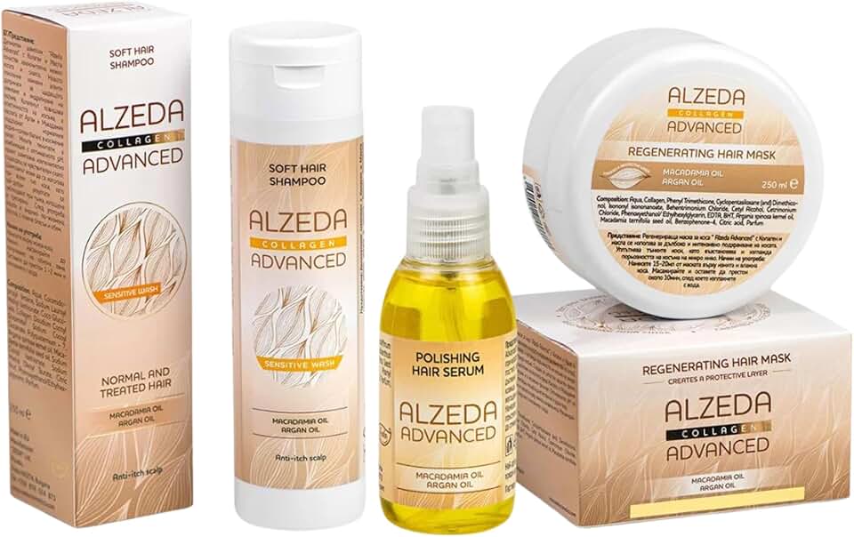 ADVANCED - Trio Réparation & Brillance - 250ml+250ml+60ml - Sans sulfate, argan & macadamia, pour cheveux secs