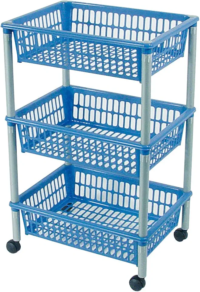 Axentia - chariot universel 3 paniers, plastique, 40x29x62 cm, rangement