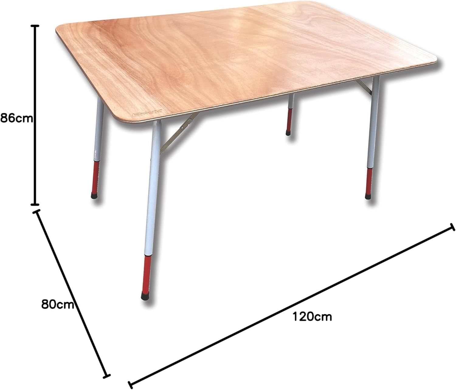 Castelmerlino - Table extensible marine 120x80 cm, pieds réglables 65-85 cm