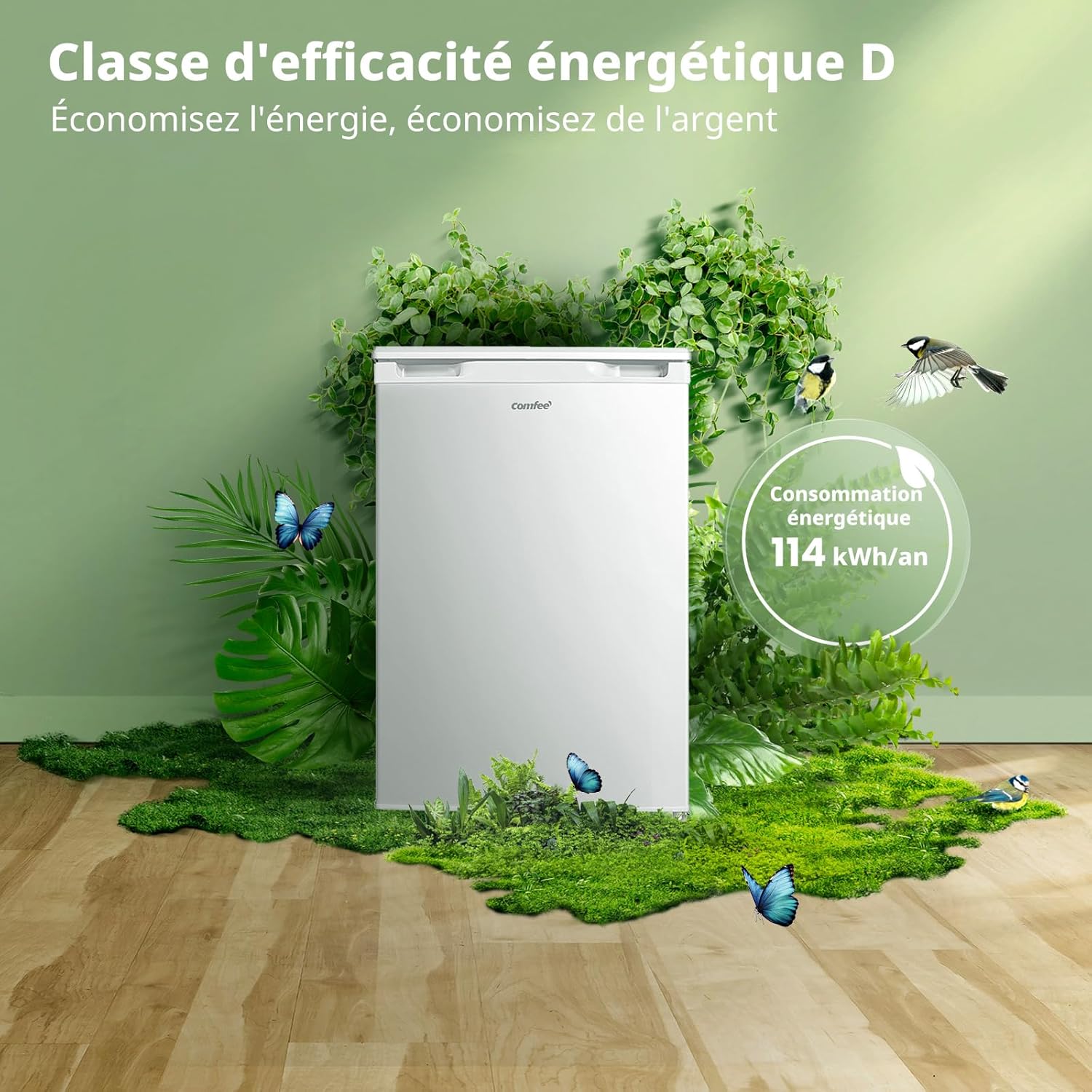 Comfee - réfrigérateur 113L compact, 1 porte, silencieux, congélateur 4* - RCD113WH3EU(E)