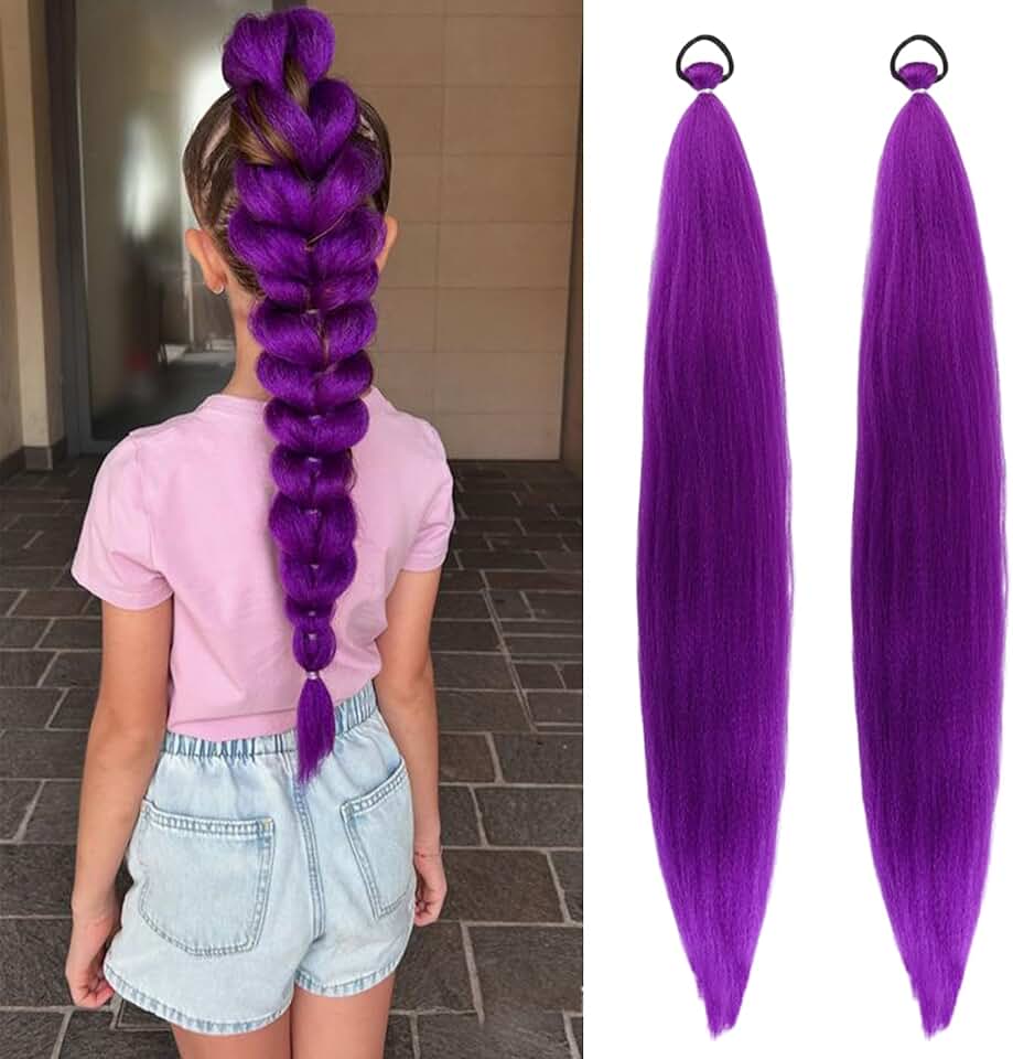 Extension cheveux - tresses violettes 26