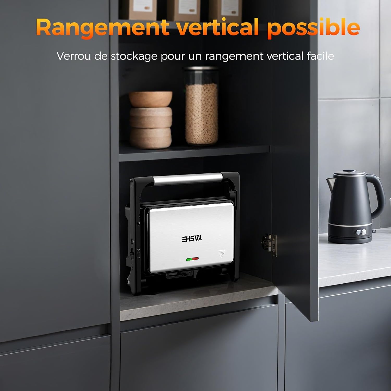 YASHE - Appareil à Croque-Monsieur - XXL - 1500W, plaques antiadhésives, température auto