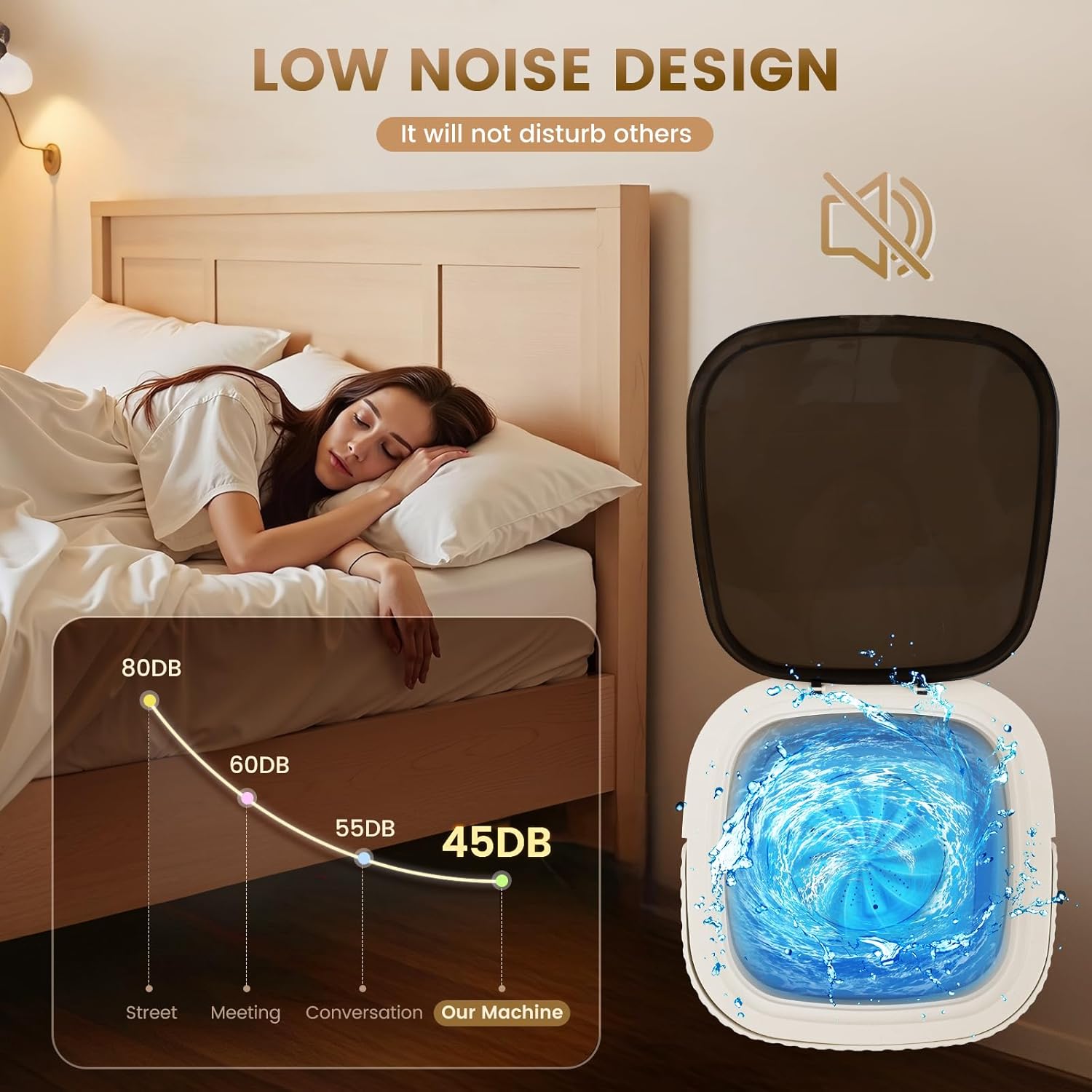 Mini machine à laver - 12L portable, panier séchage, compacte, kaki