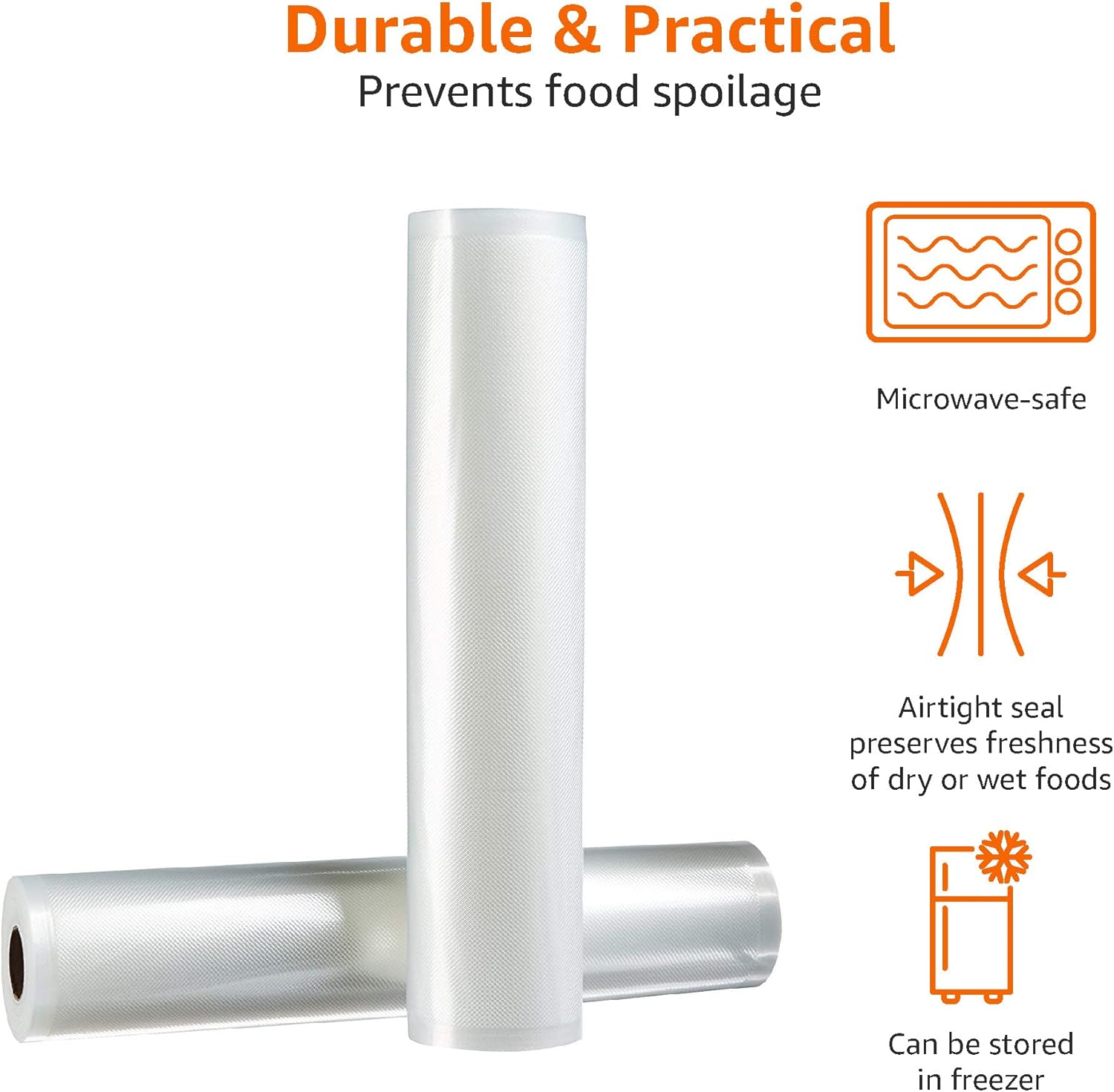 Amazon Basics - rouleaux réutilisables - 28x500cm - lot de 2, compatibles sous vide