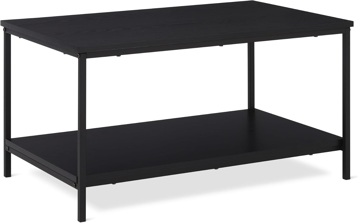 maxideelz Basics - Table Rectangulaire Moderne - 50,5x80x42cm - étagère inférieure, noire
