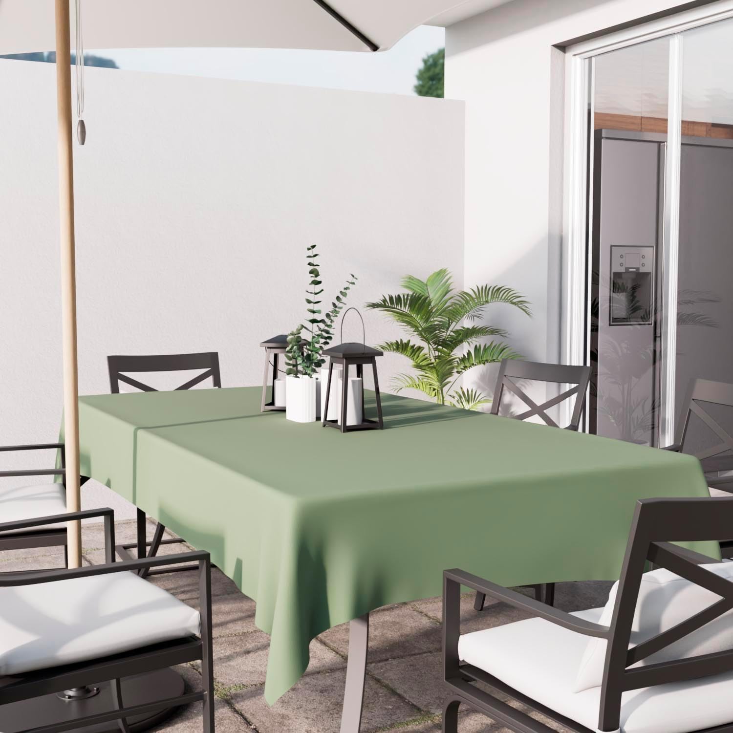 Soleil d'Ocre - Nappe Rectangle anti-tâches - 140x240 cm - Polyester, Kaki