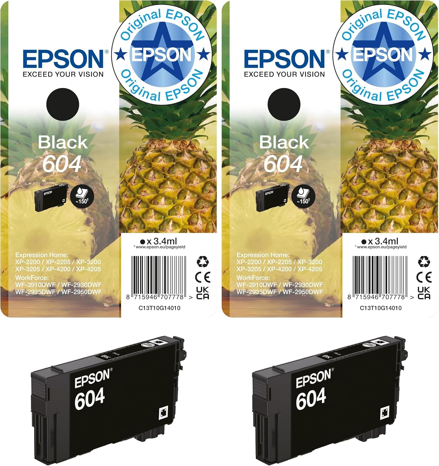 Epson - Cartouche d'encre série 604 - lot x2 - noir, haute capacité