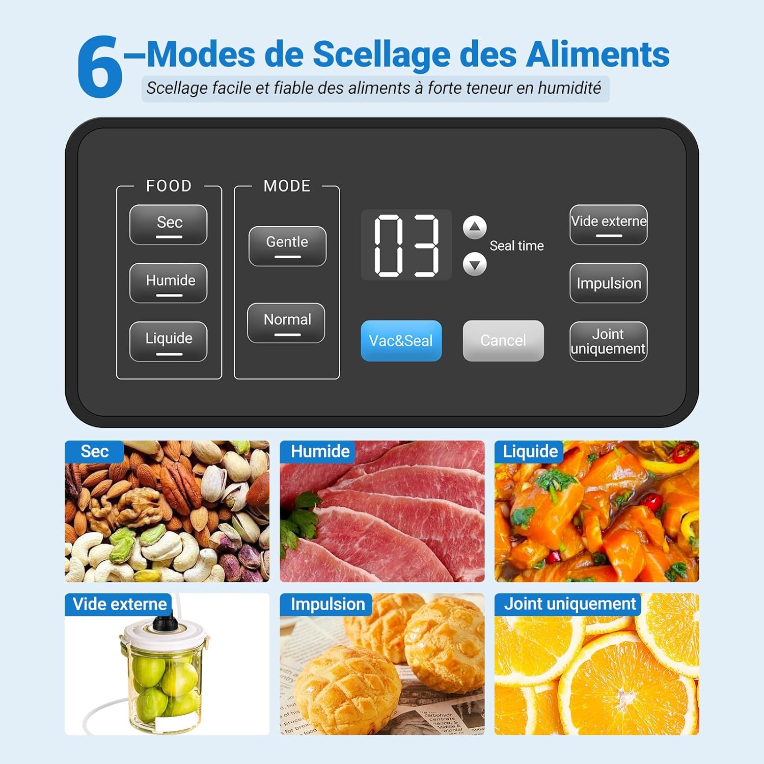 INKBIRD - Machine sous vide pro 20L/min, 160W, modes humides/sec