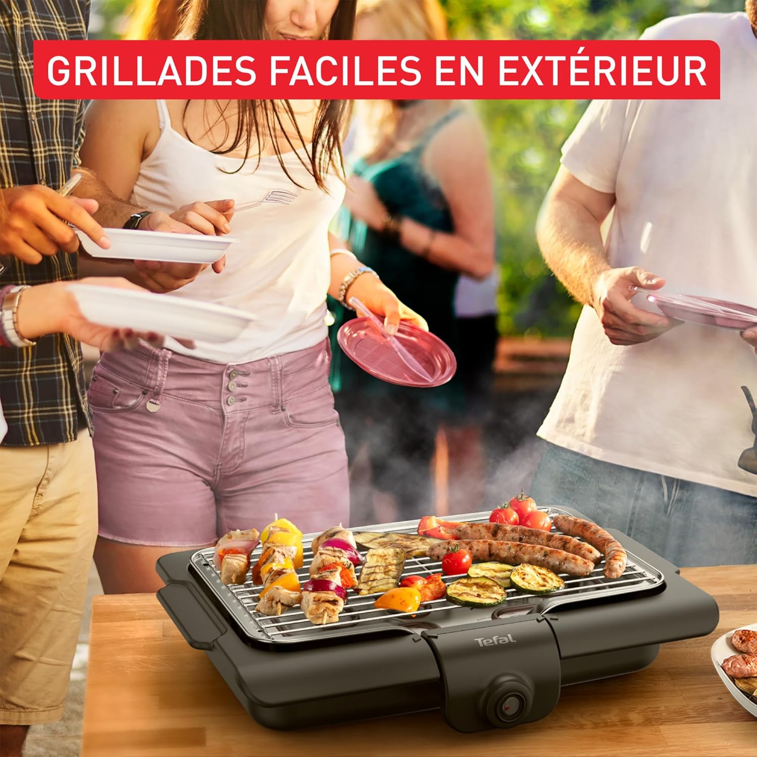 Tefal - Easy Grill série - 2100W, barbecue électrique, bac à eau, BG1348F0