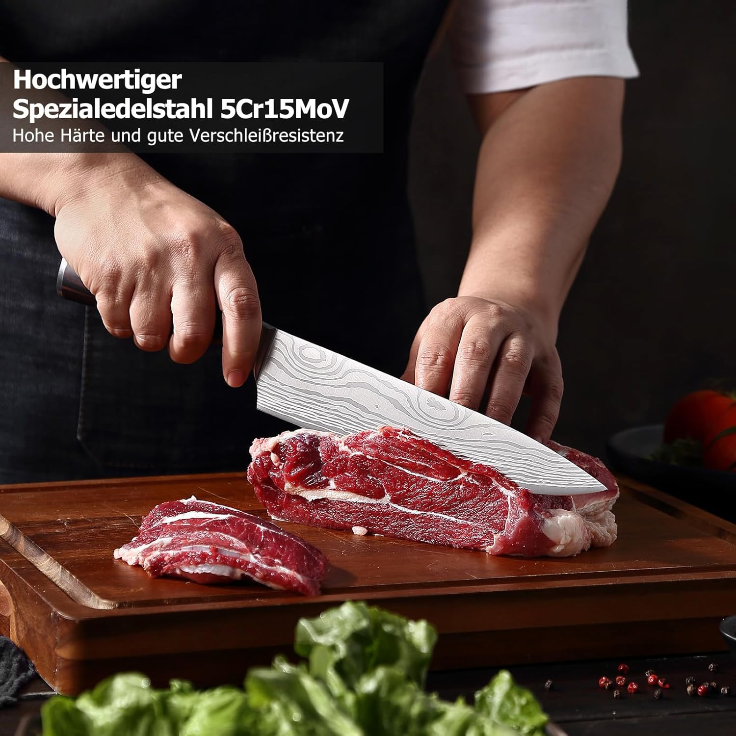 PAUDIN - Couteau de Chef - 8 pouces - lame acier carbone ultra tranchante