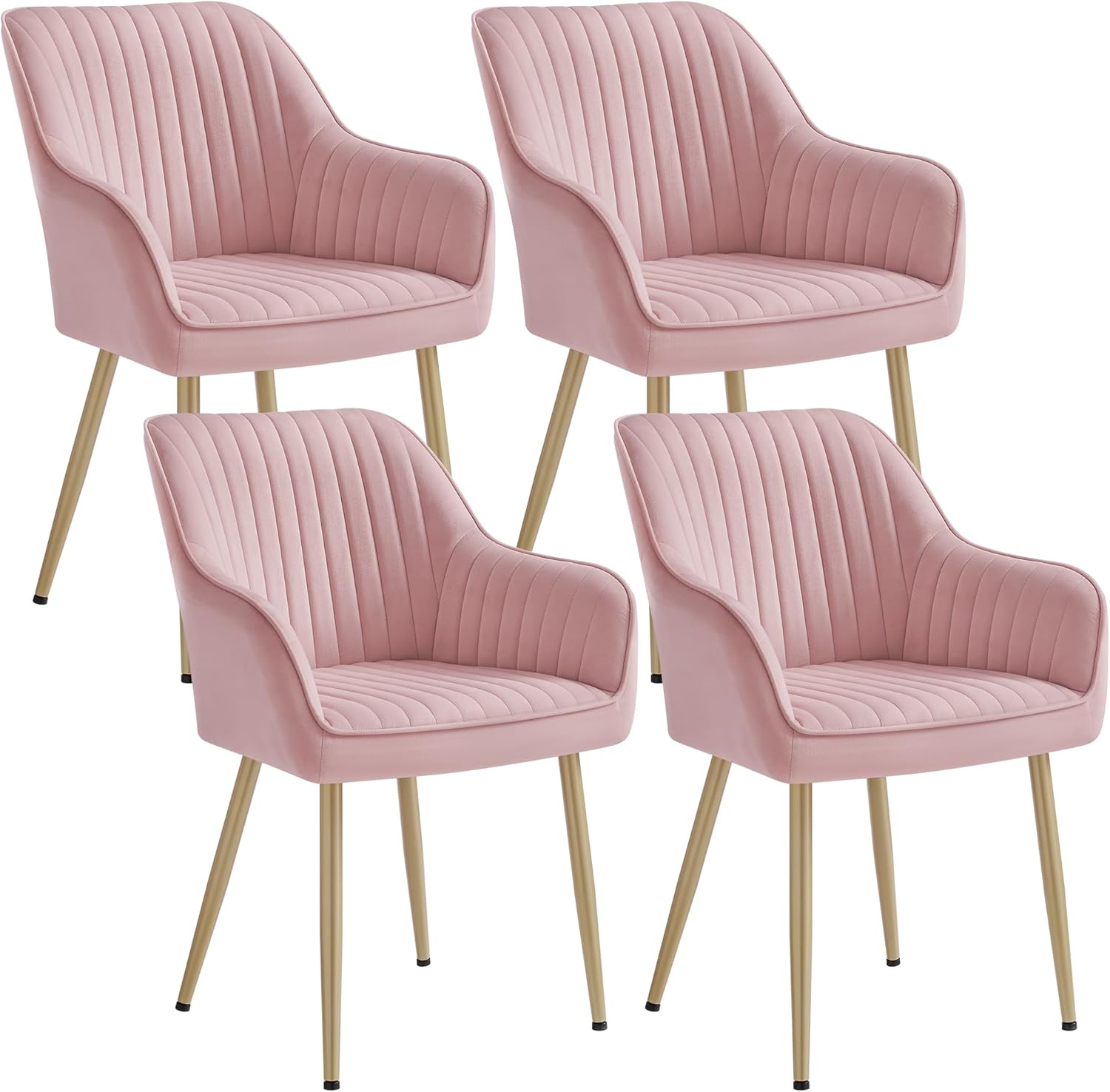 SONGMICS - fauteuil velours, 4 pièces, accoudoirs, pieds métal, 120kg, LDC087R14