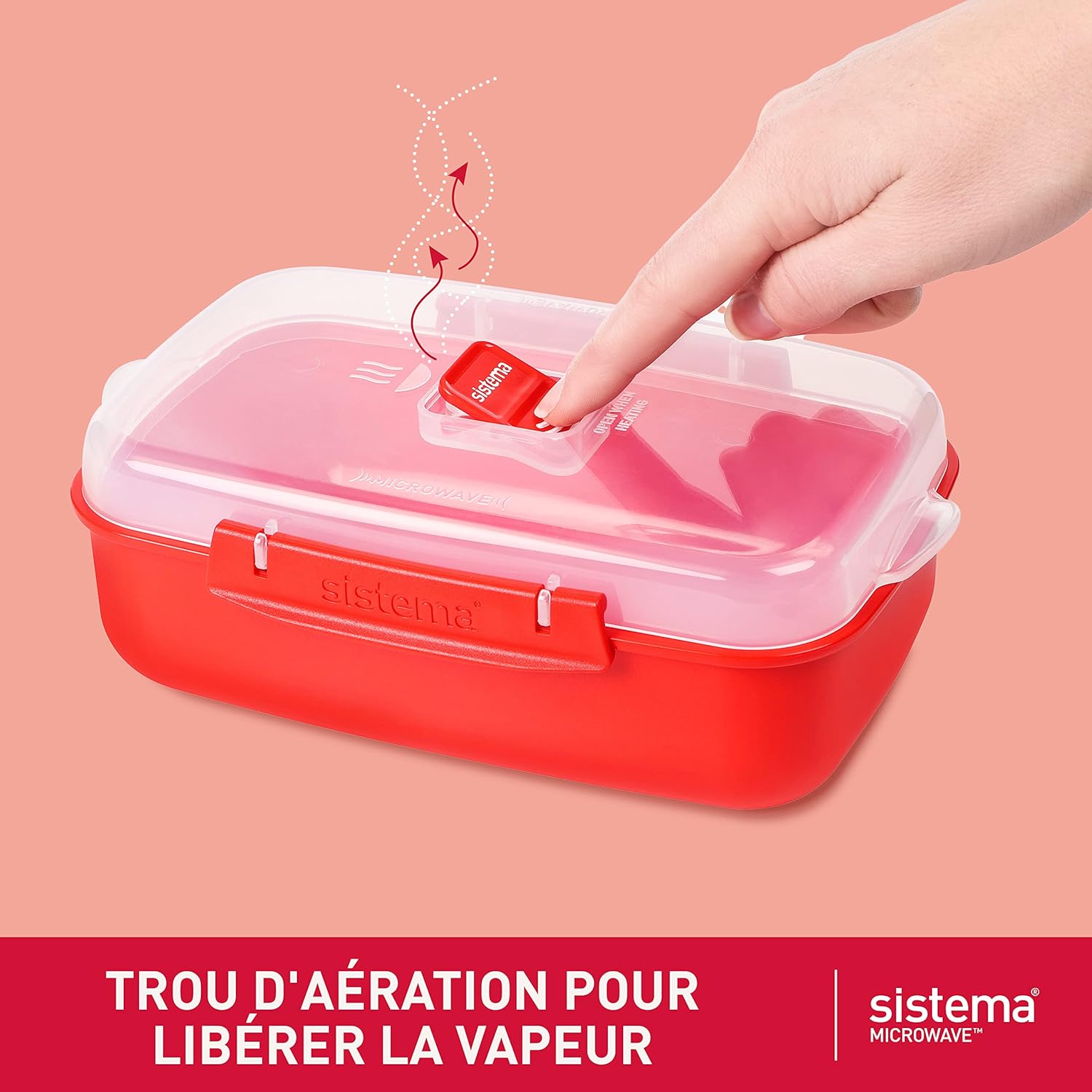 Sistema - Heat & Eat - Lot de 3 boîtes repas empilables étanches