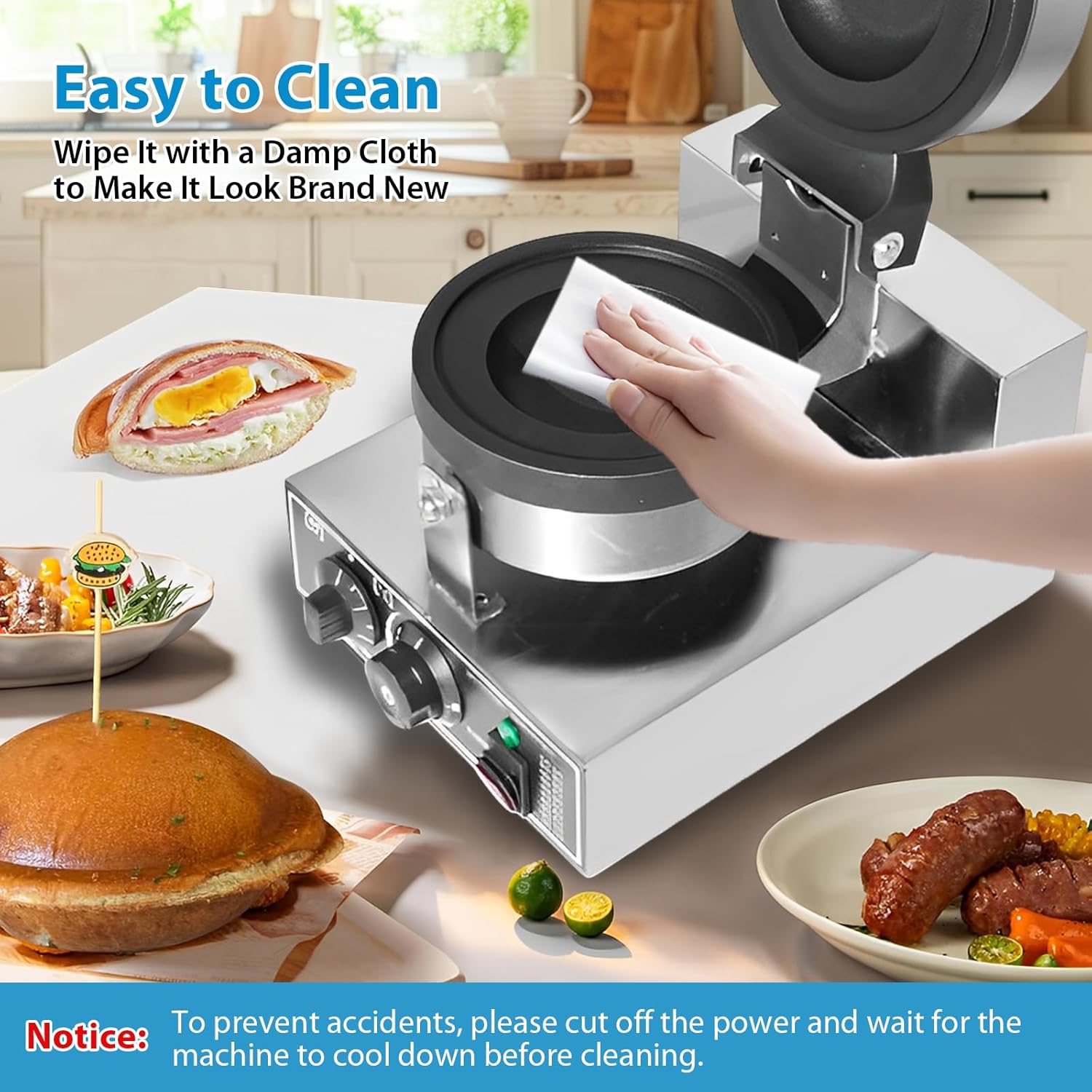 Machine à burger - presse panini, réglable 50-300°C, minuterie 5 min, UFO