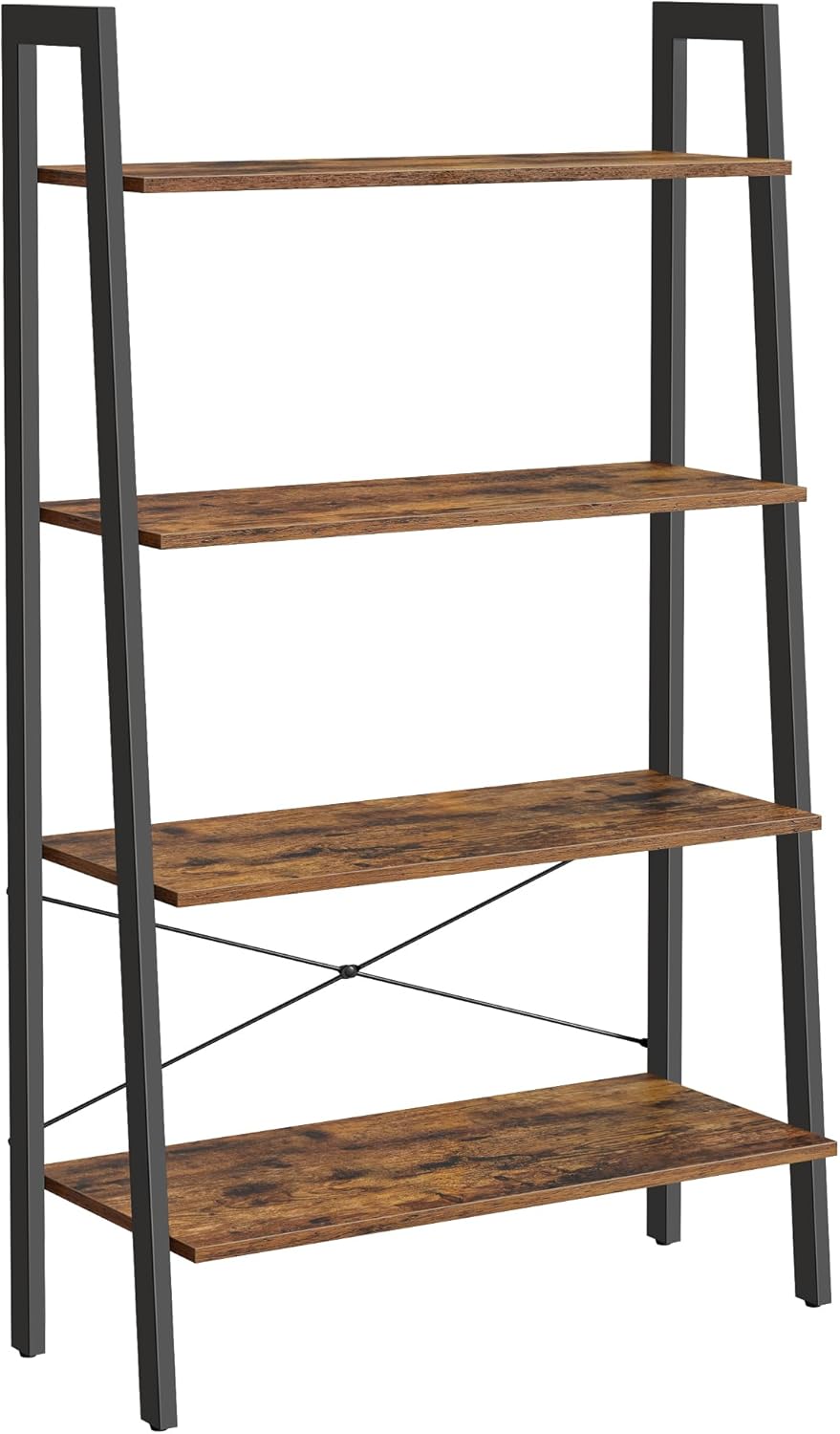 VASAGLE - étagère 4 niveaux - rangement acier marron noir - LLS144B01