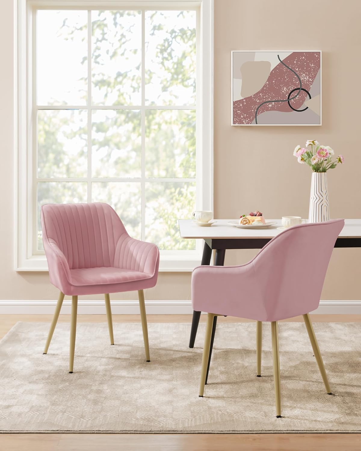 SONGMICS - fauteuil velours, accoudoirs, 120kg, métal, 2pcs, LDC087R12