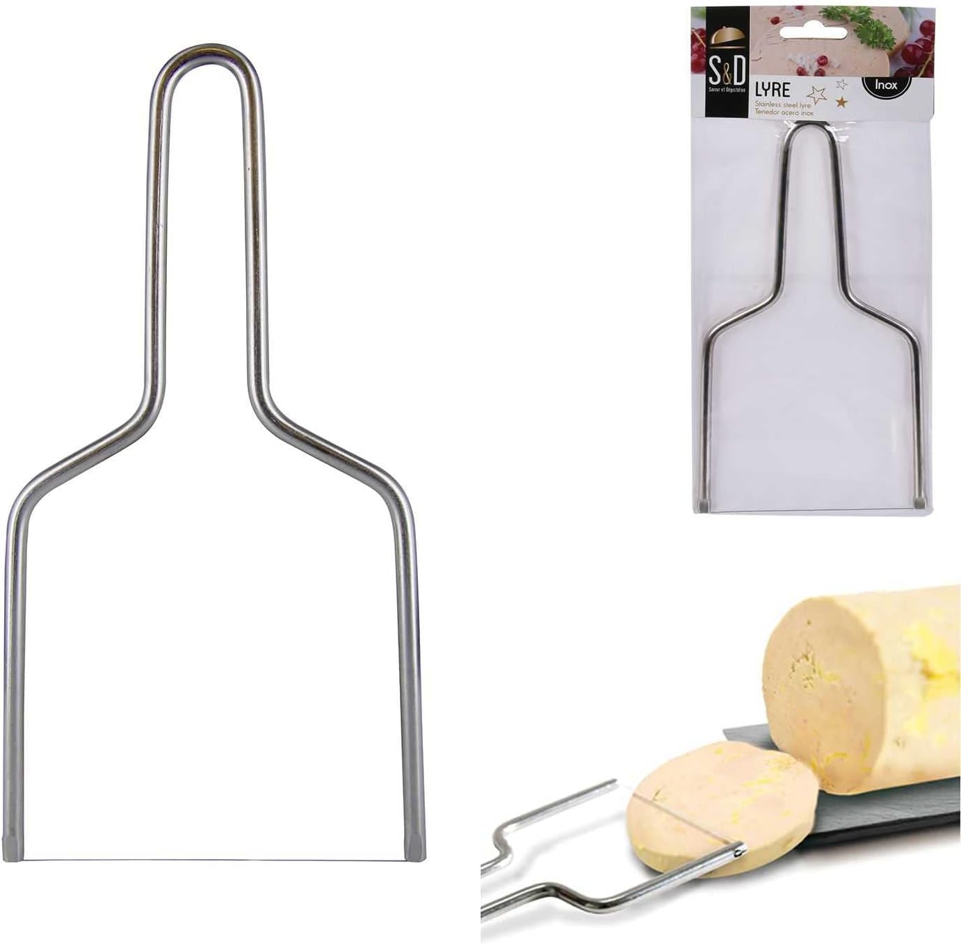 COOK CONCEPT - lyre à foie gras inox, 10x0,4x18,5cm, découpe efficace, KU6131