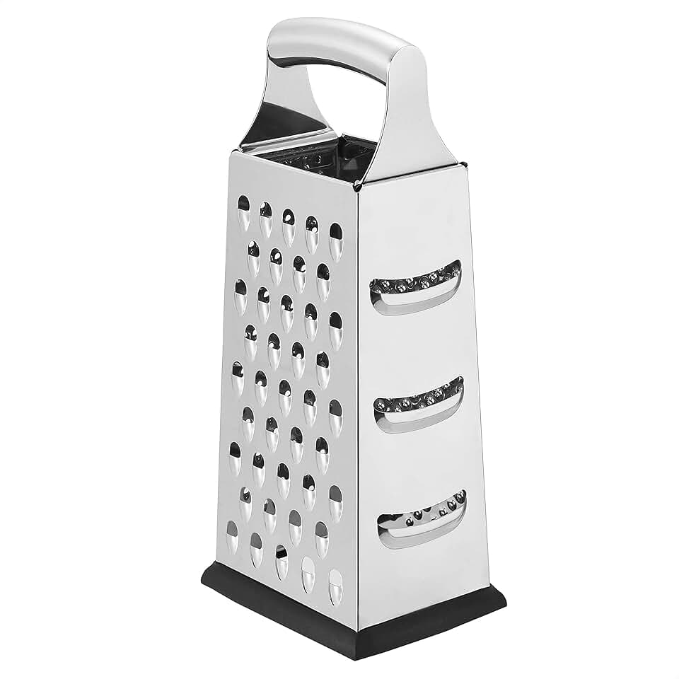 maxideelz Basics - Râpe à fromage 4 côtés - 22,8 cm - inox, base antidérapante