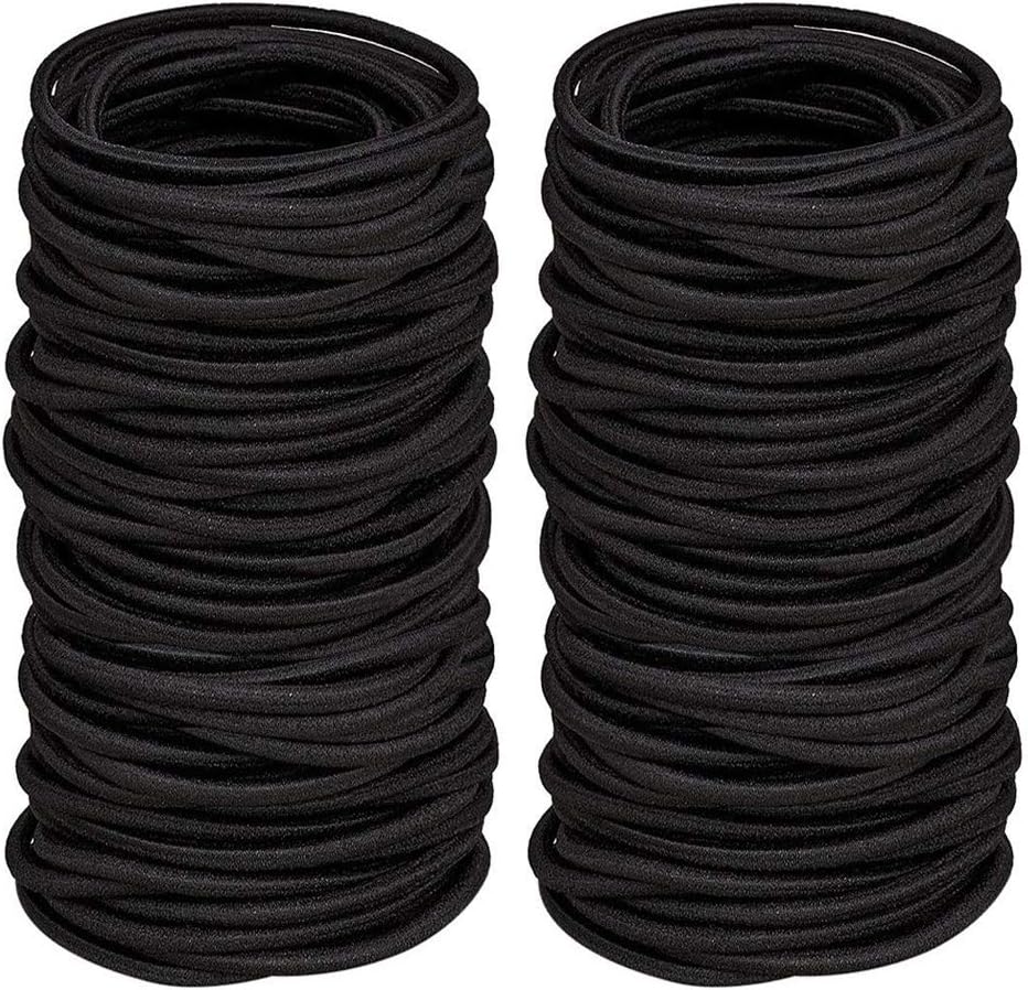 Liens de cheveux – lot de 100 – 2mm – élastiques noirs mini, enfants et mariages