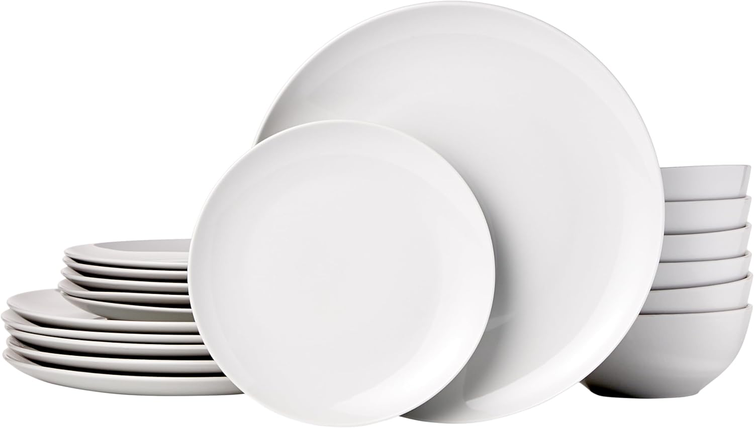 maxideelz Basics - service de table 18 pièces - porcelaine blanche - pour 6 personnes