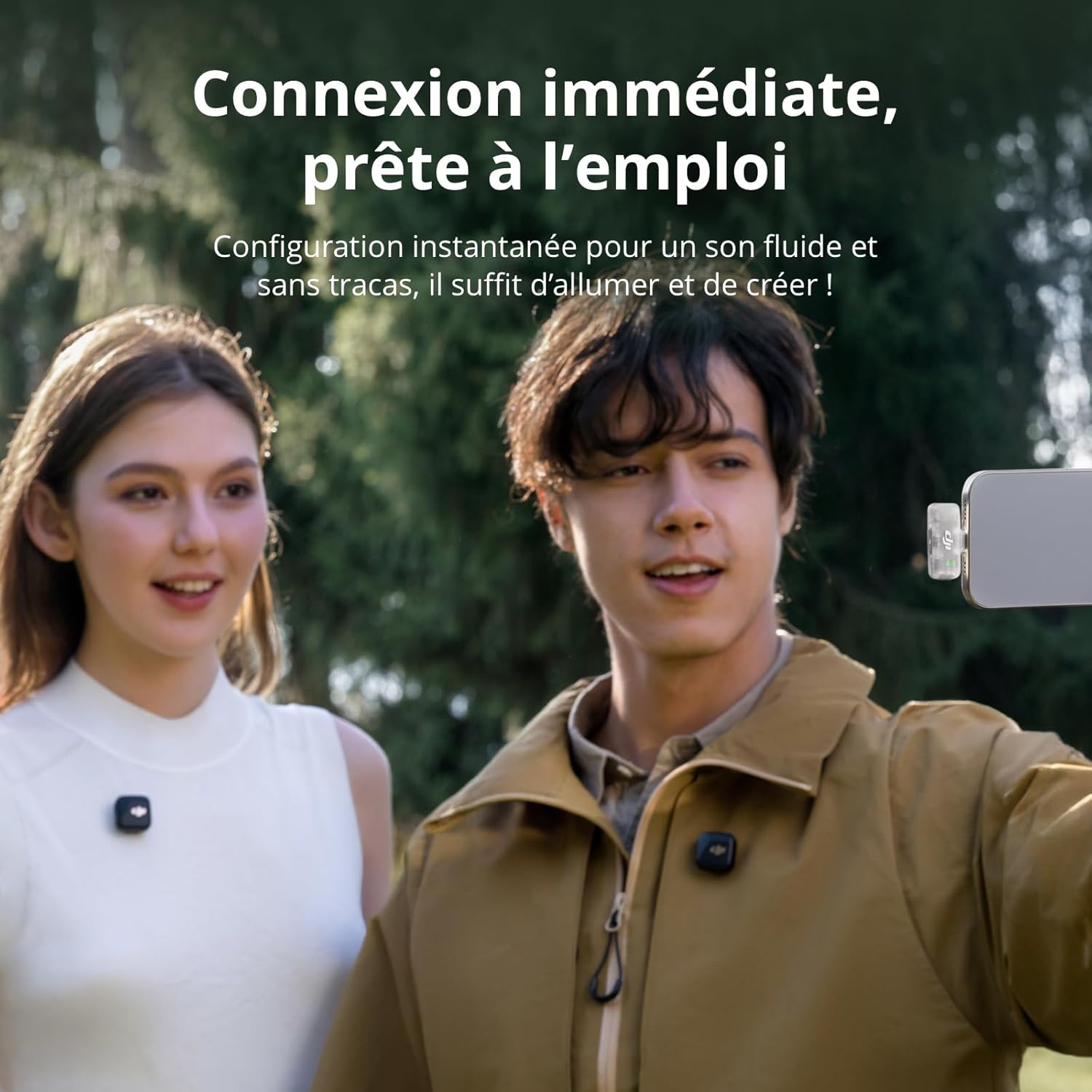 DJI - Mic Mini série - ultraléger - micro sans fil, 300m, réduction bruit