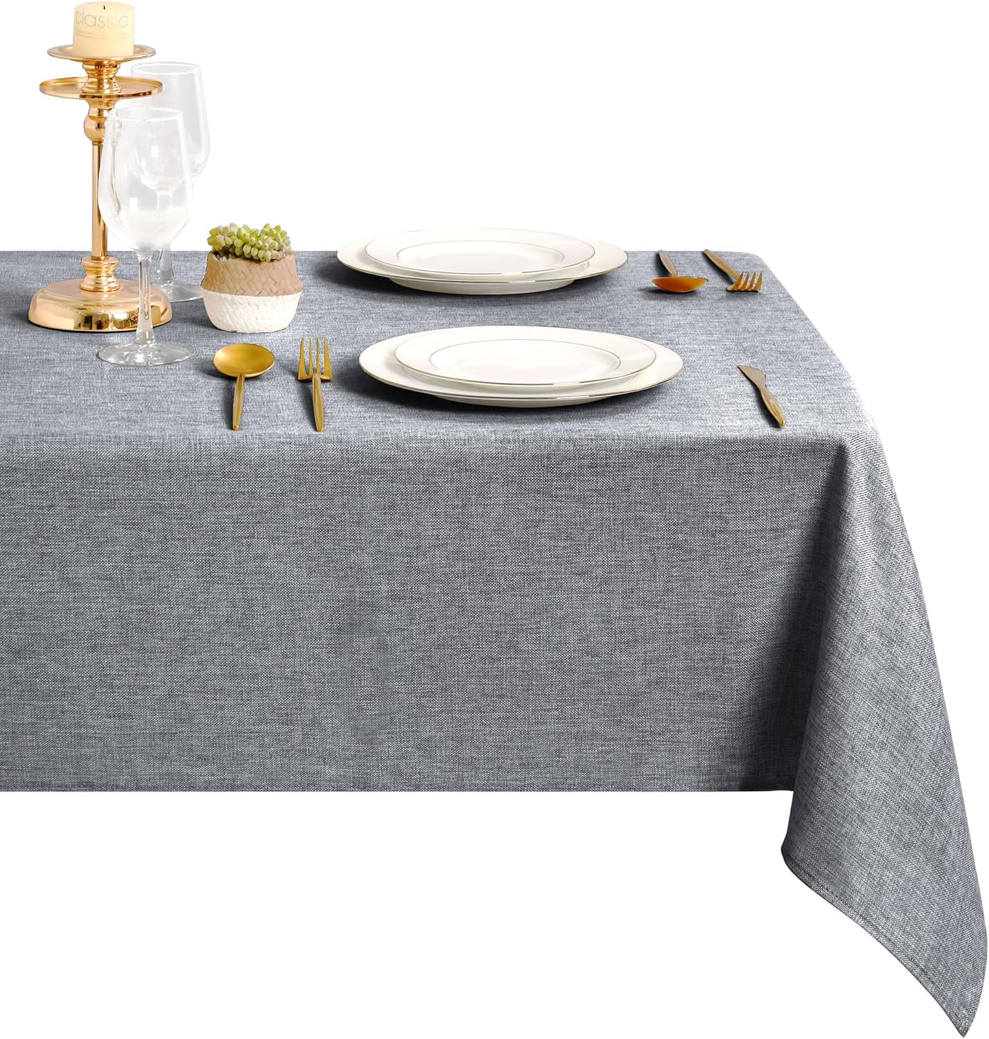 DWCN - nappe aspect lin - 110x140cm - lavable, imperméable, anti-tache