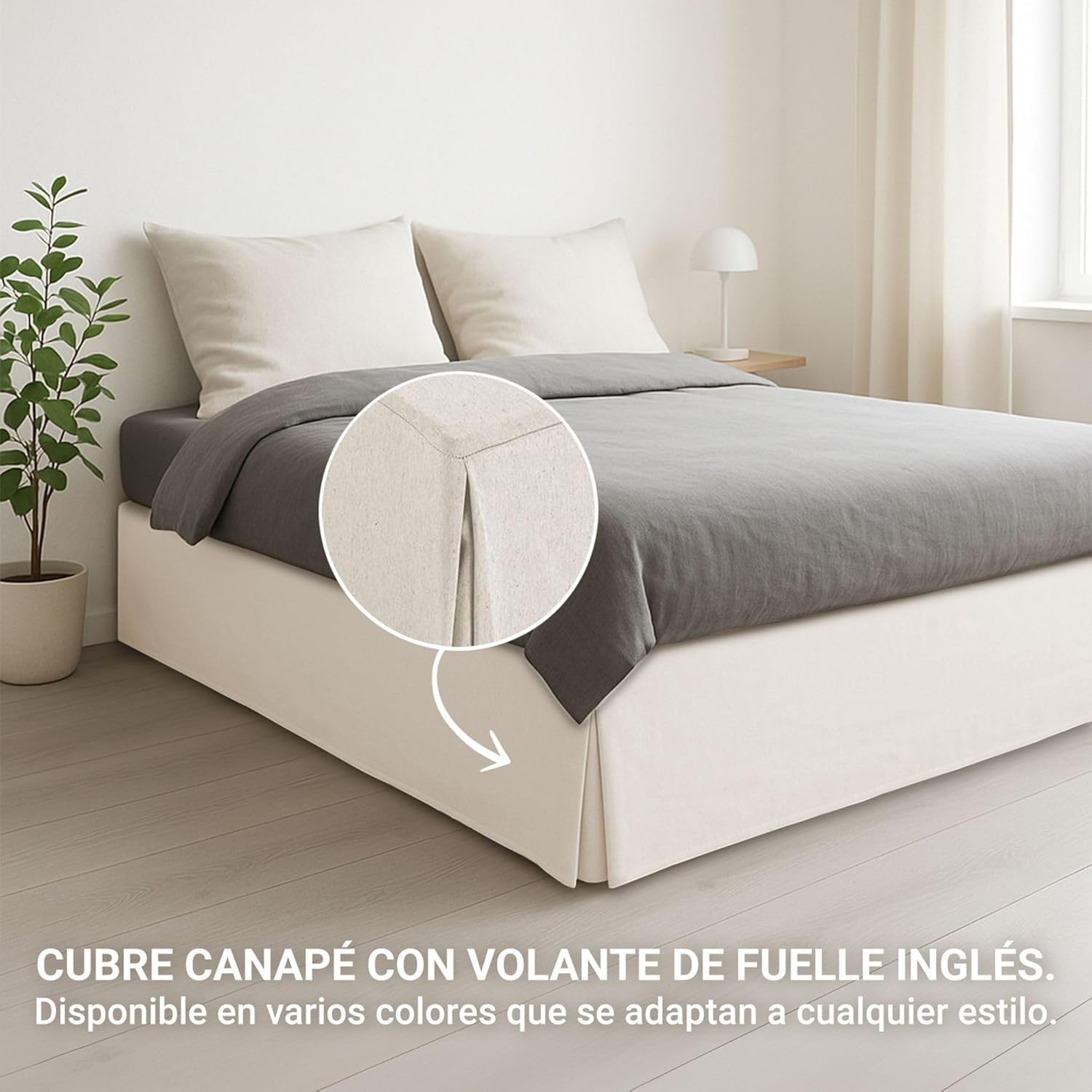 Housse de canapé - ivoire - 140x190/200 cm - antidérapante, respirante, fabriquée en Espagne