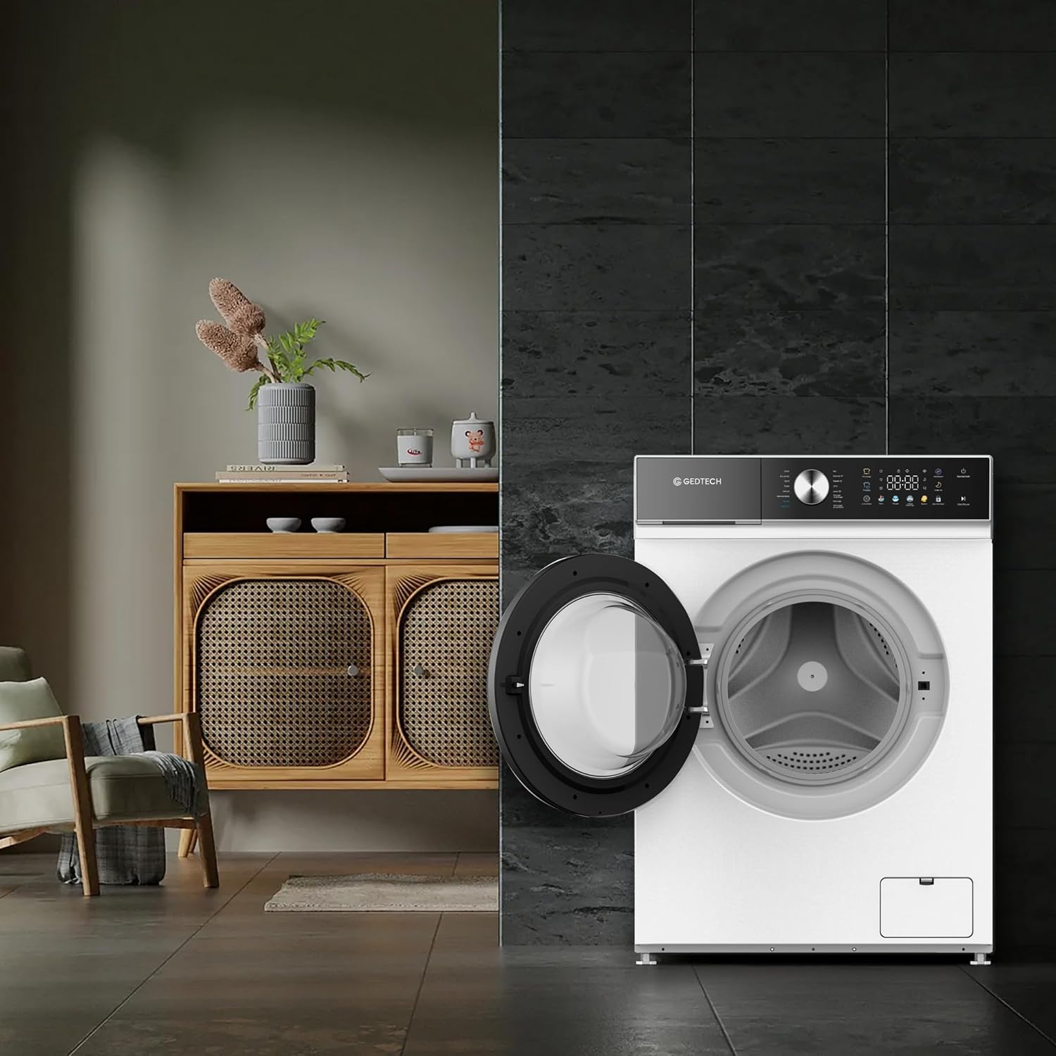 Gedtech lave-linge frontal 10kg, 1400 trs/min, LED, eco, GLLPS101400WH