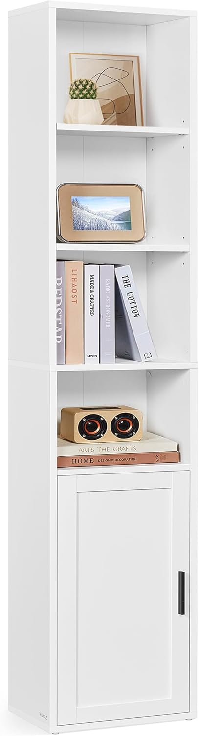 VASAGLE - Custos Collection - 24x31,8x175 cm - étagère 6 niveaux avec porte LBC401W01